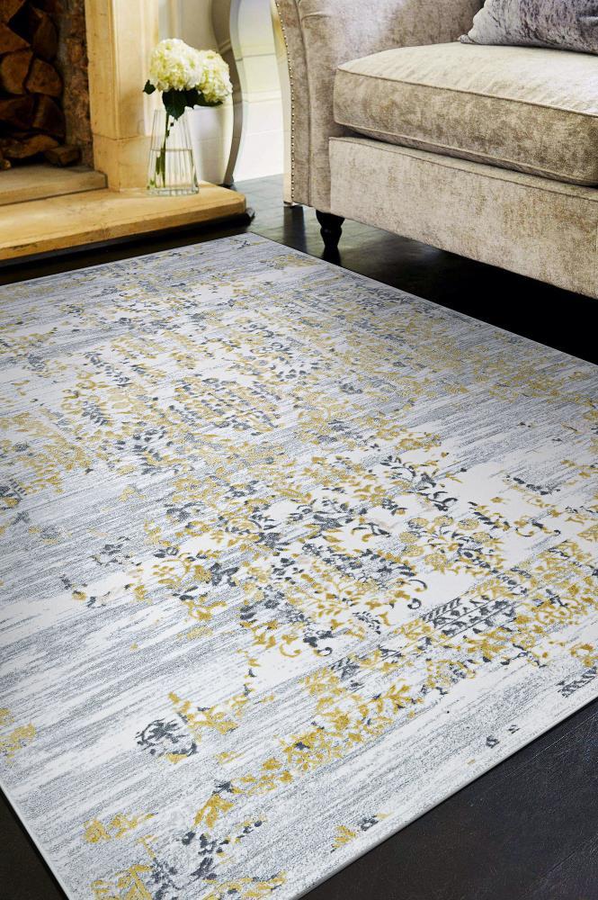 Calinda Samovar Gold-Silver-Ivory Area Rug - Multiple Sizes