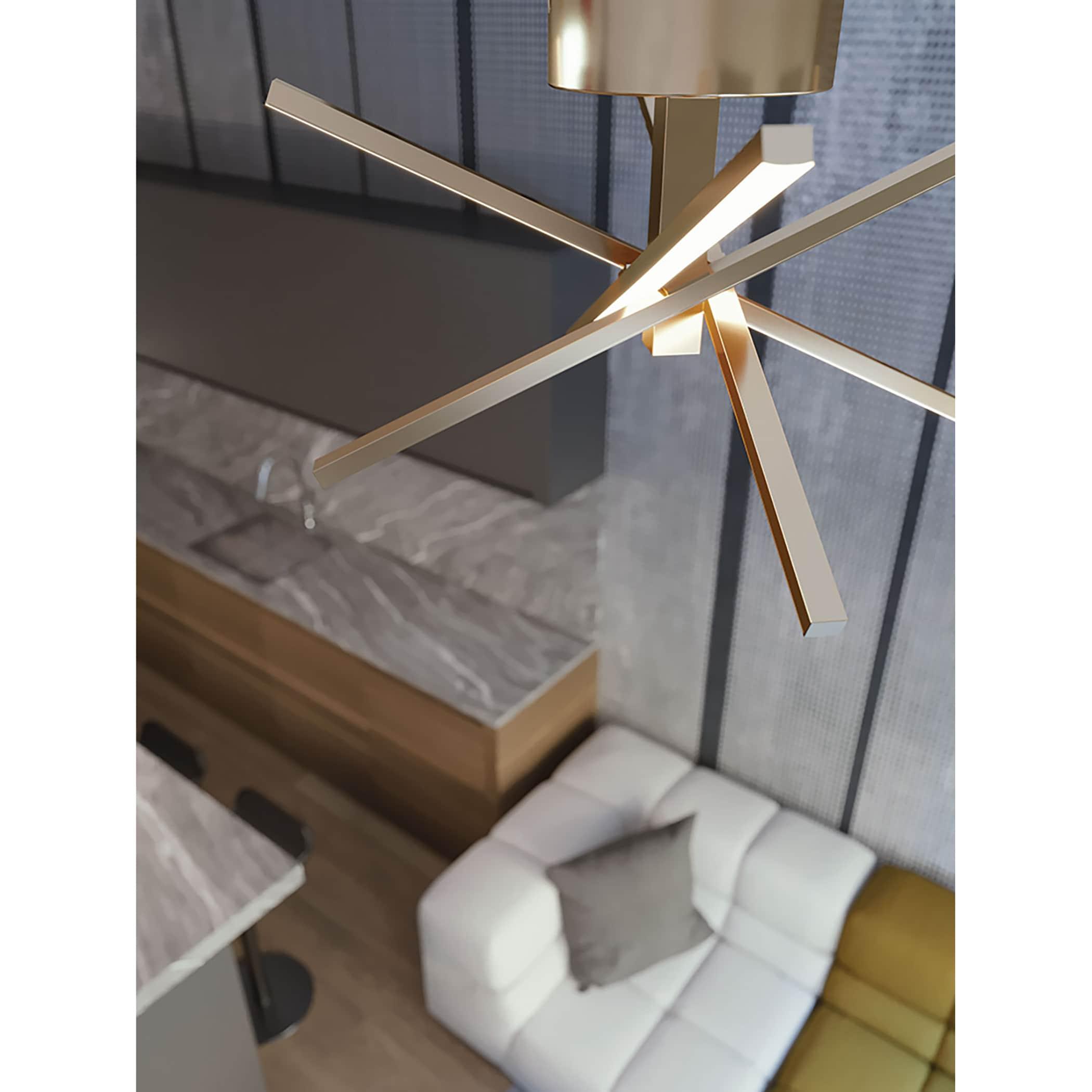 Afx Jaxf1515l30d1 Jaxx 4 Light 15" Wide Led Semi-Flush Ceiling Fixture - Brass