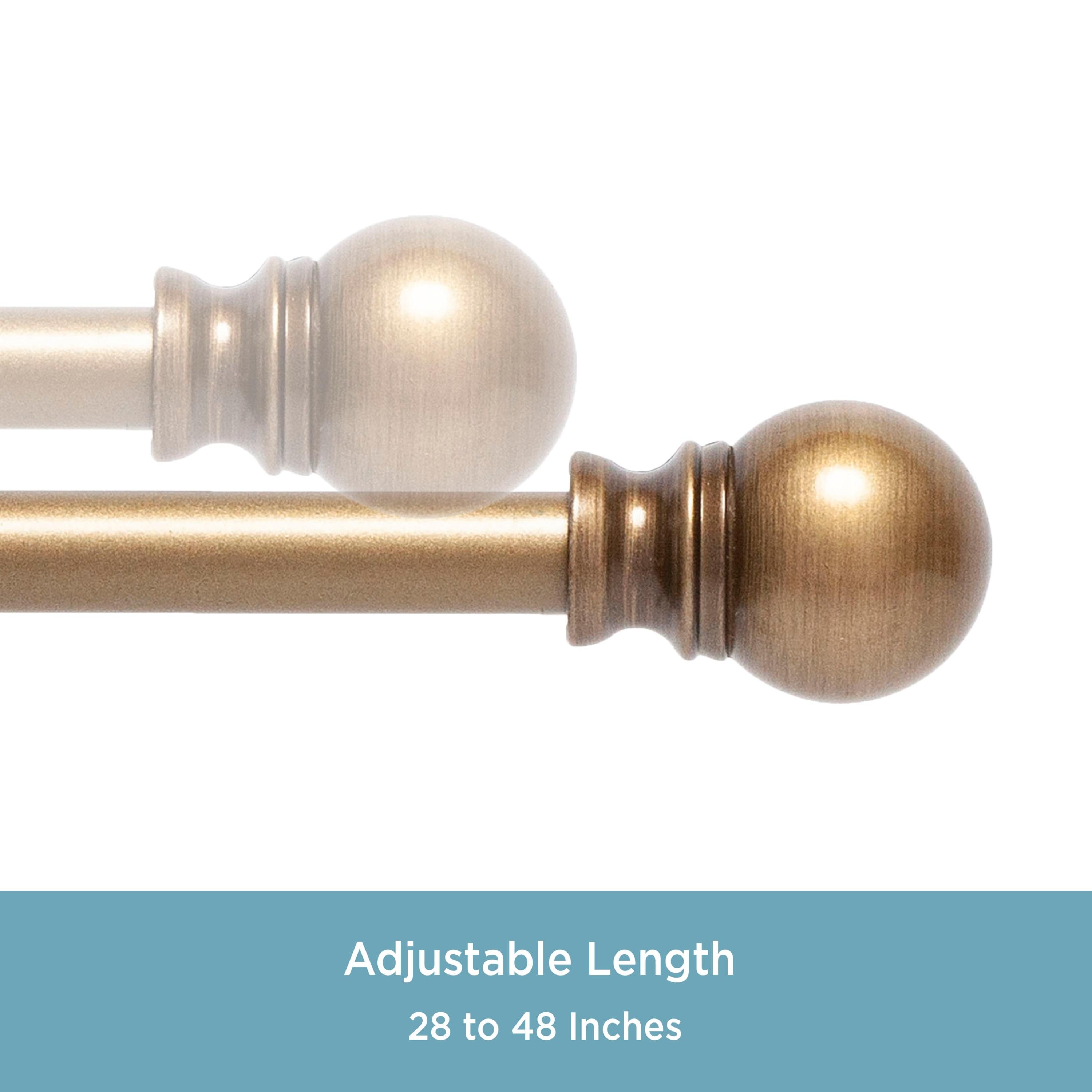 Kenney Kingstown Metal Adjustable 0.5" Single Curtain Rod