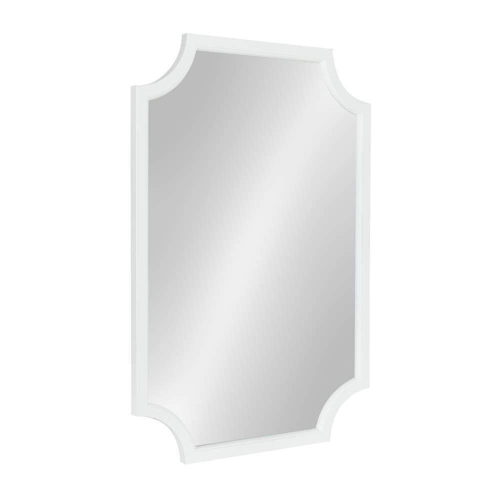 24" x 36" Hogan Framed Scallop Wall Mirror White - Kate and Laurel