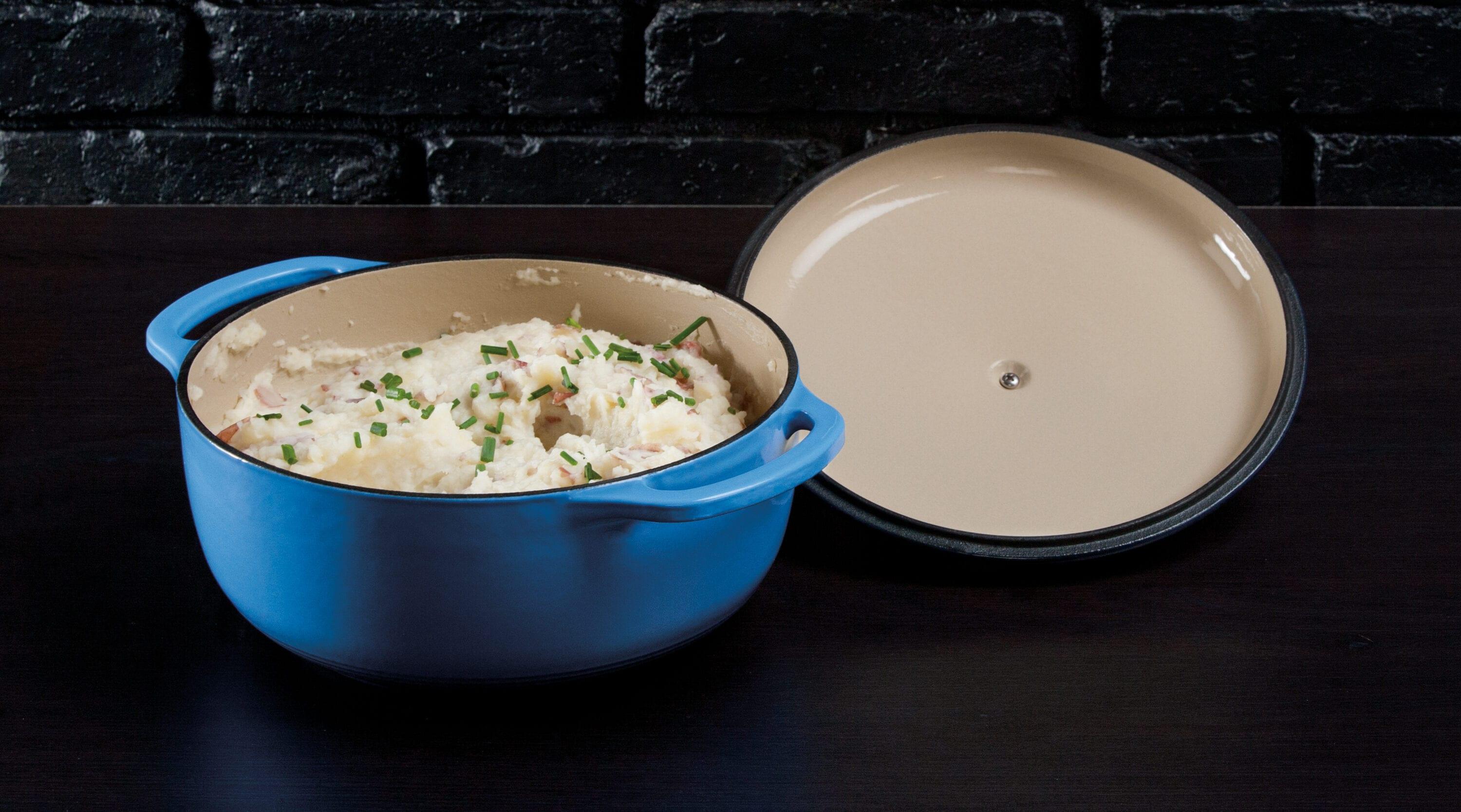 Lodge Cast Iron 4.5 Quart Enameled Dutch Oven, Blue