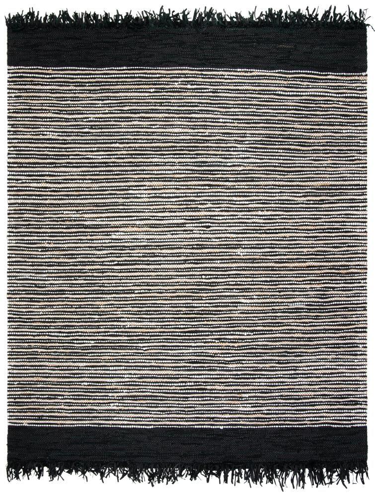 Vintage Leather VTL373 Hand Woven Area Rug - Black/Multi - 8'x10' - Safavieh.