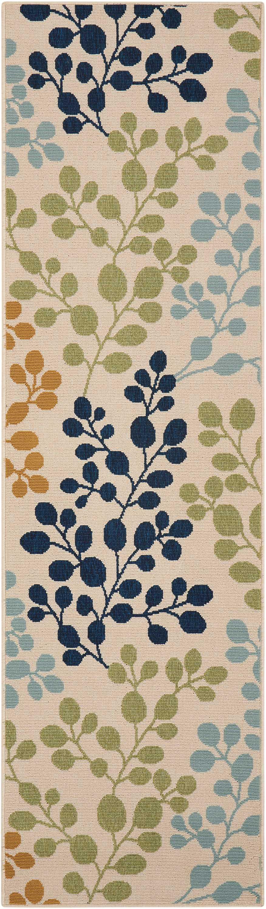 Nourison Caribbean Ivory Indoor/Outdoor Area Rug CRB01 2'3" x 7'6"
