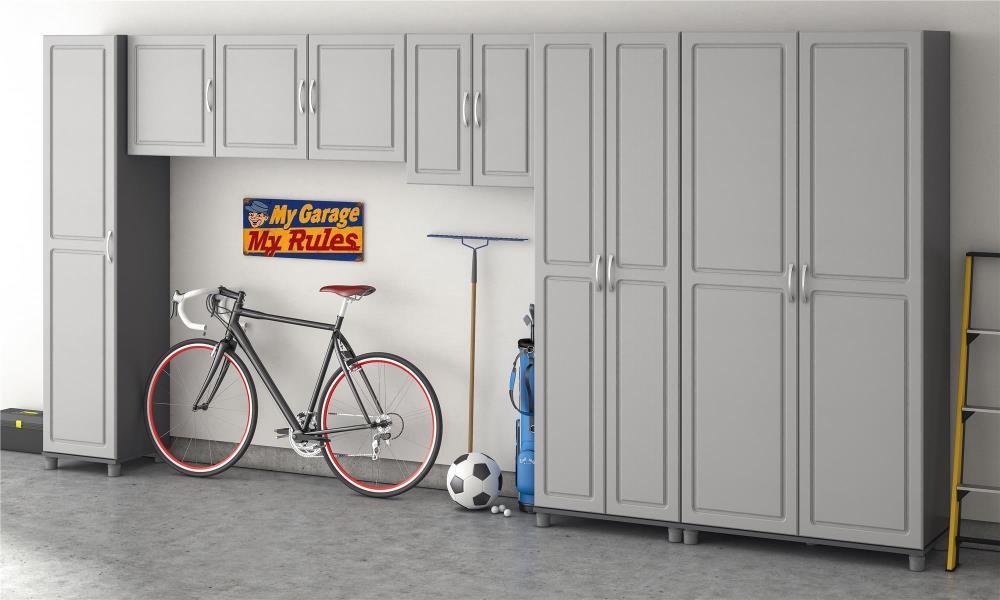 Kendall 54" Wall Cabinet, Graphite Gray/Light Gray