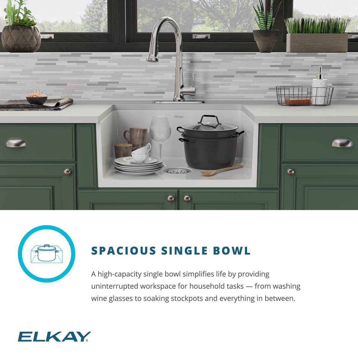 Elkay Fireclay 25" L x 19" W Farmhouse Kitchen Sink