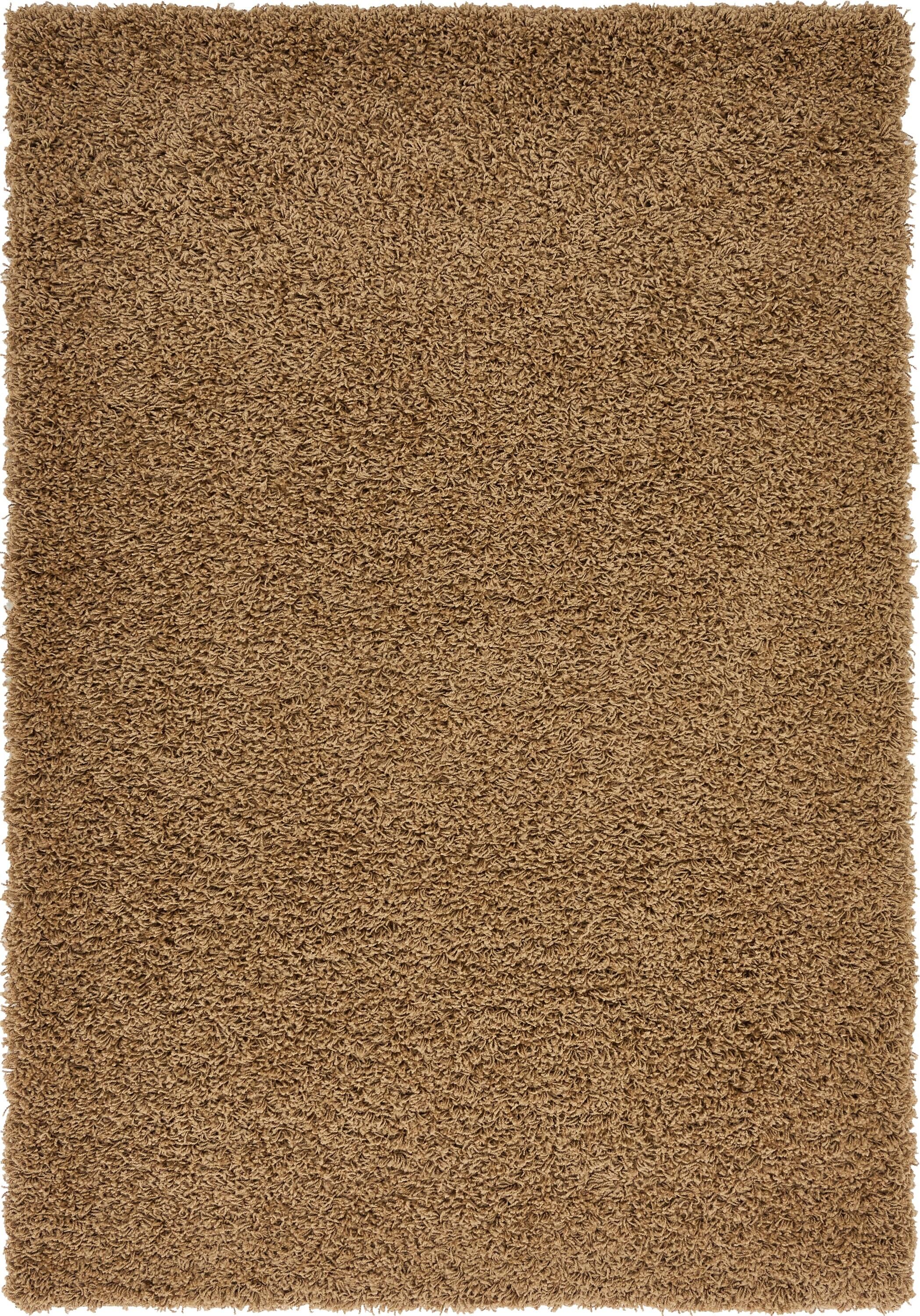 Unique Loom 4' 0 x 6' 0 Solid Shag Sandy Brown Area Rug
