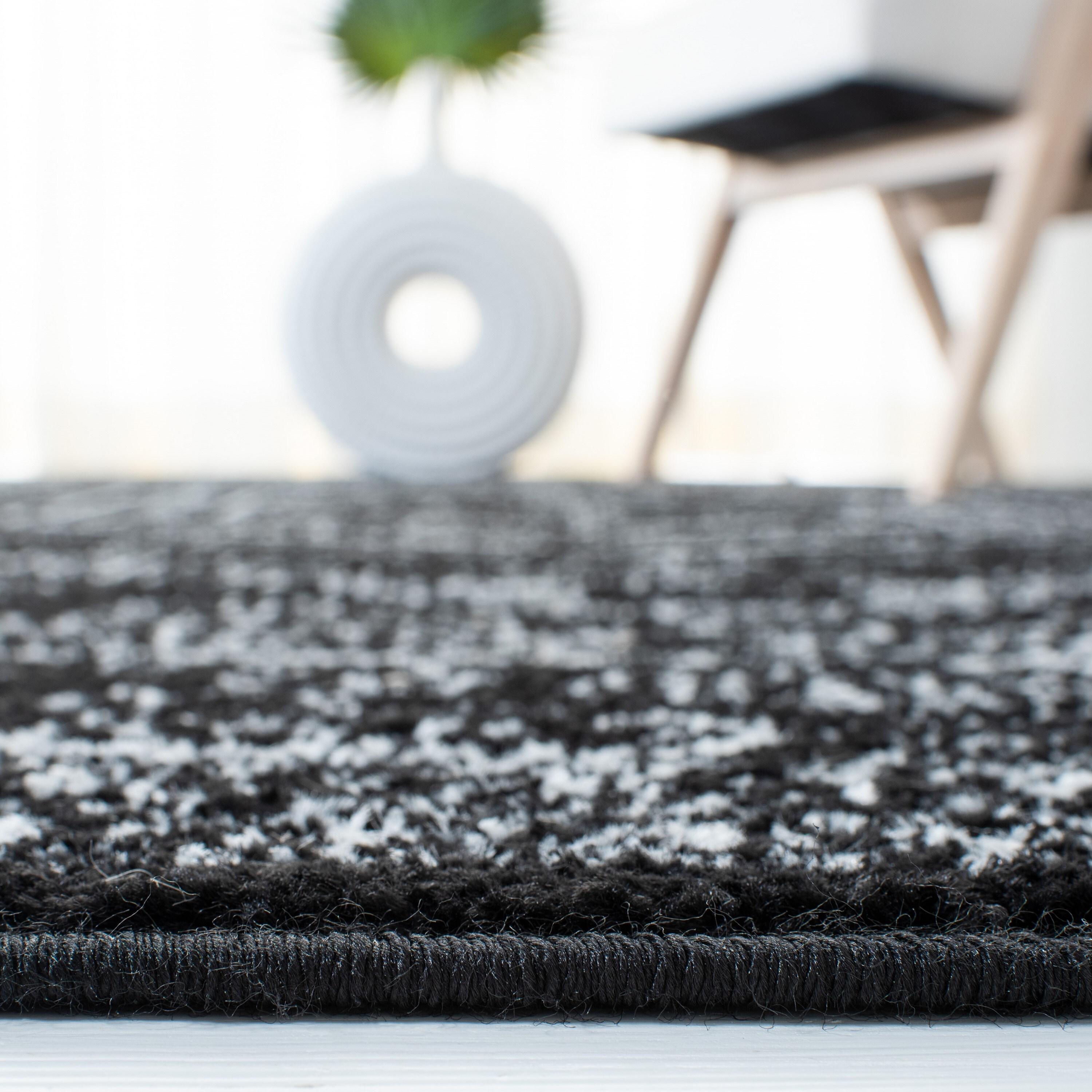 Adirondack ADR108 Power Loomed Area Rug - Black/Ivory - 5'1"x7'6" - Safavieh.
