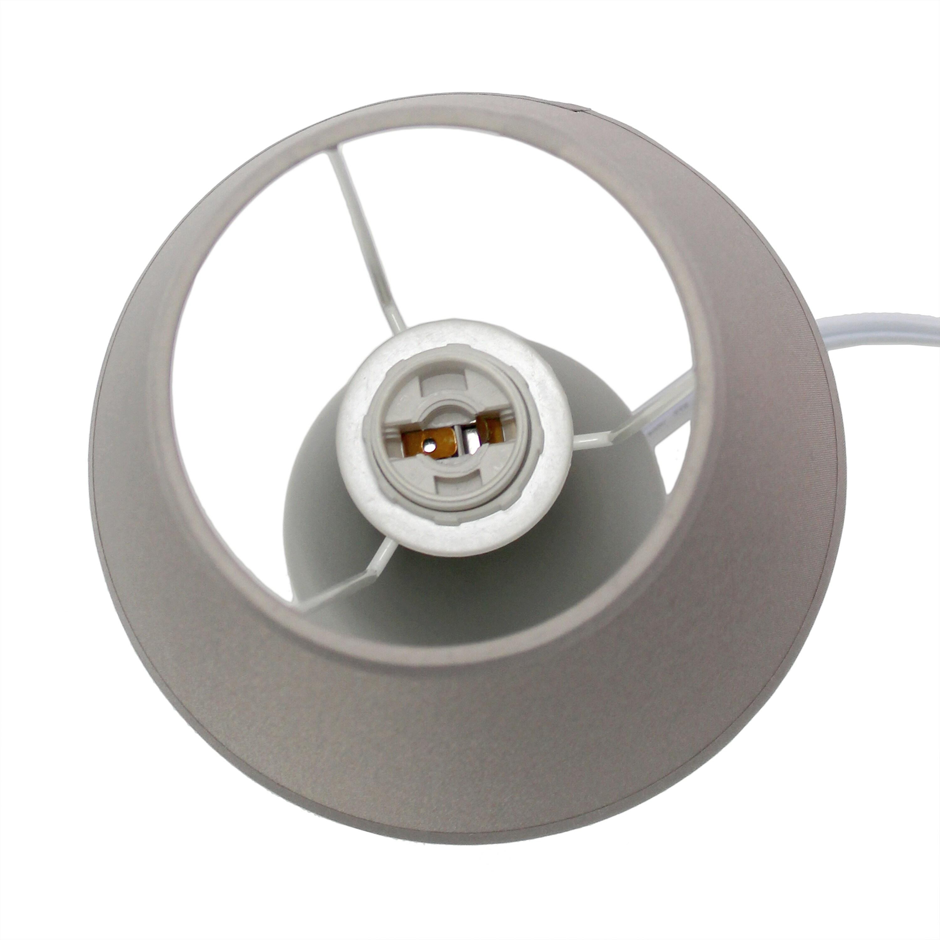 Simple Designs 9.45" Mini Egg Oval Ceramic Table Lamp with Matching Shade (Includes LED Light Bulb) Gray