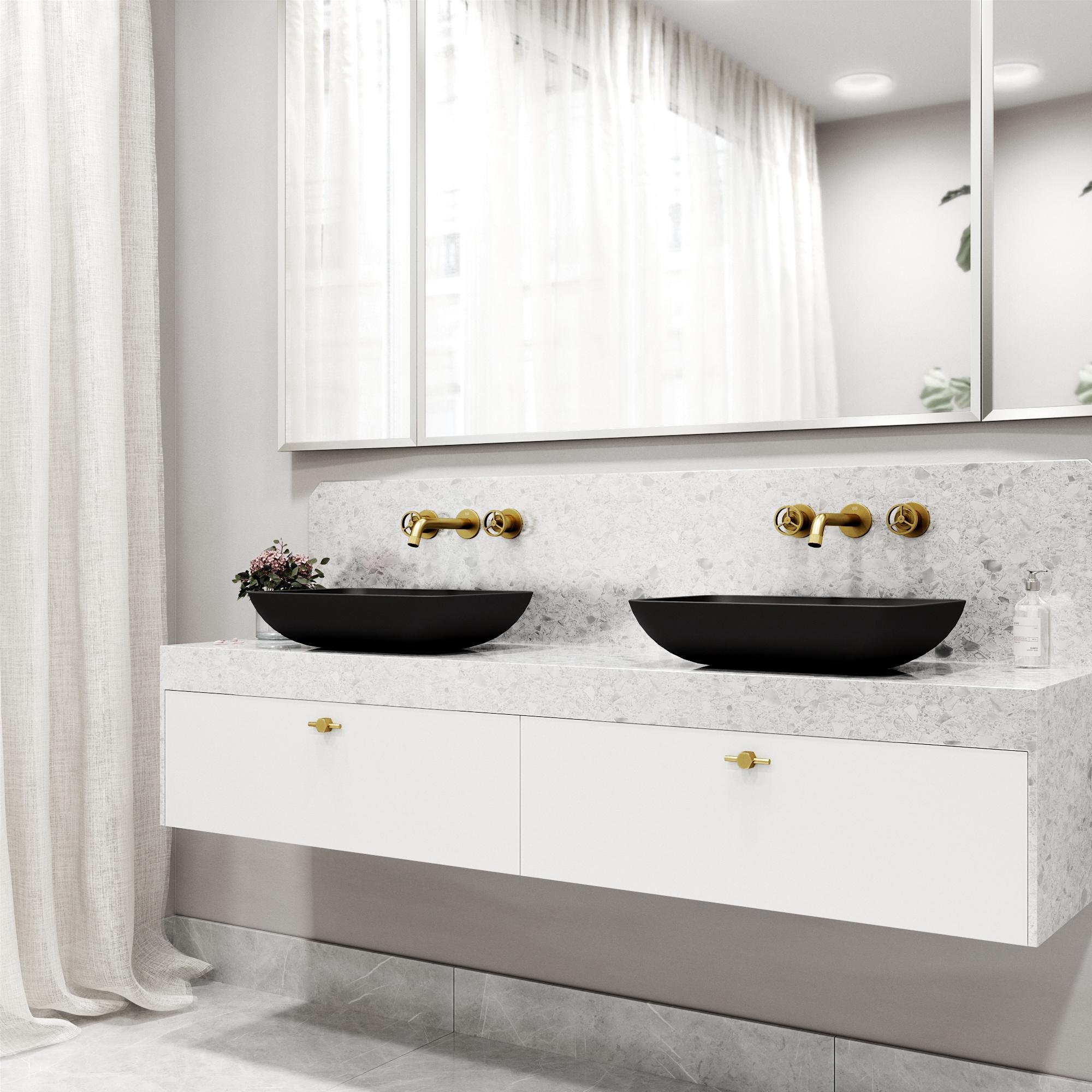 Cass 10" W Two Handle WaterSense Wall Mount Bathroom Faucet