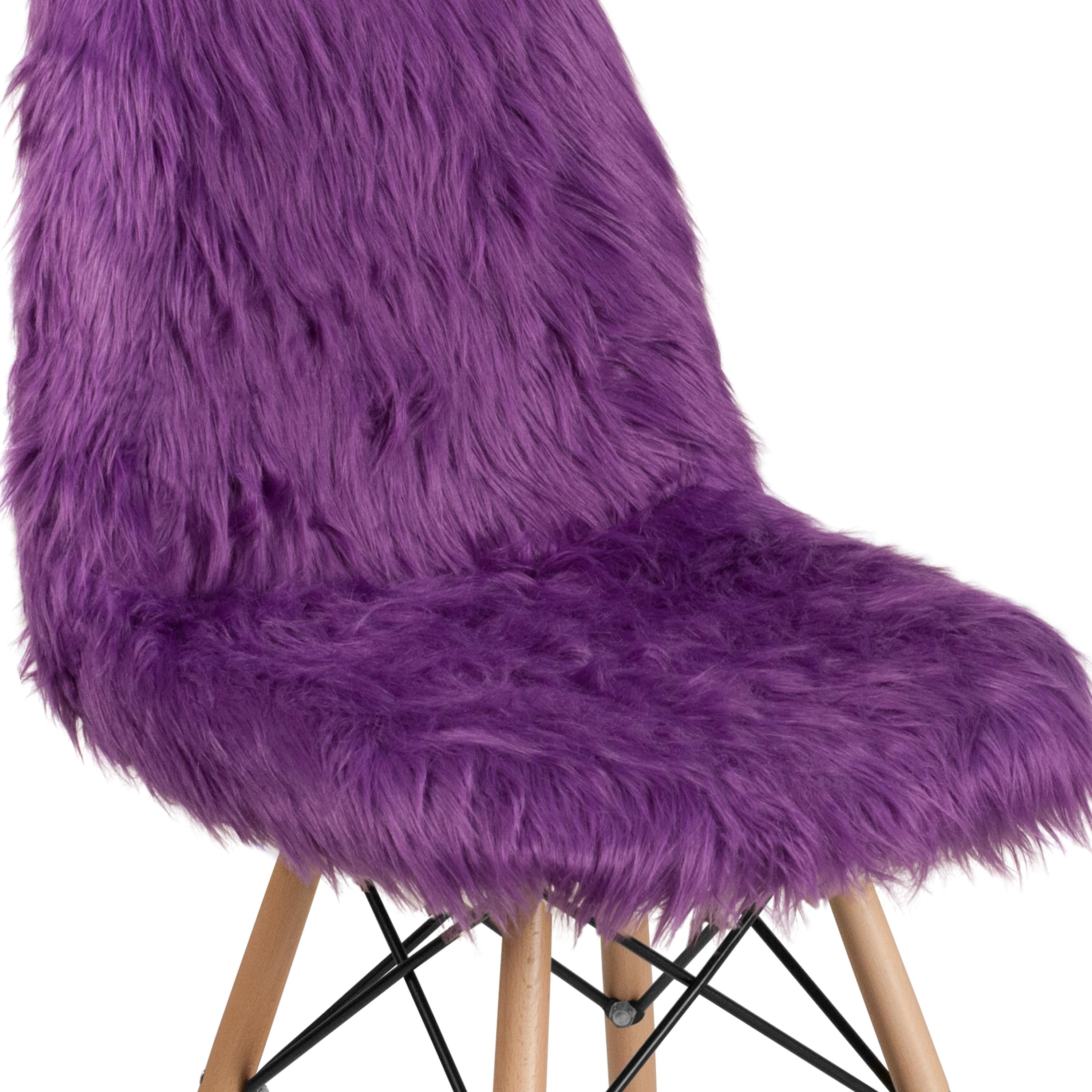 Flash Furniture Shaggy Dog Purple Accent Chair