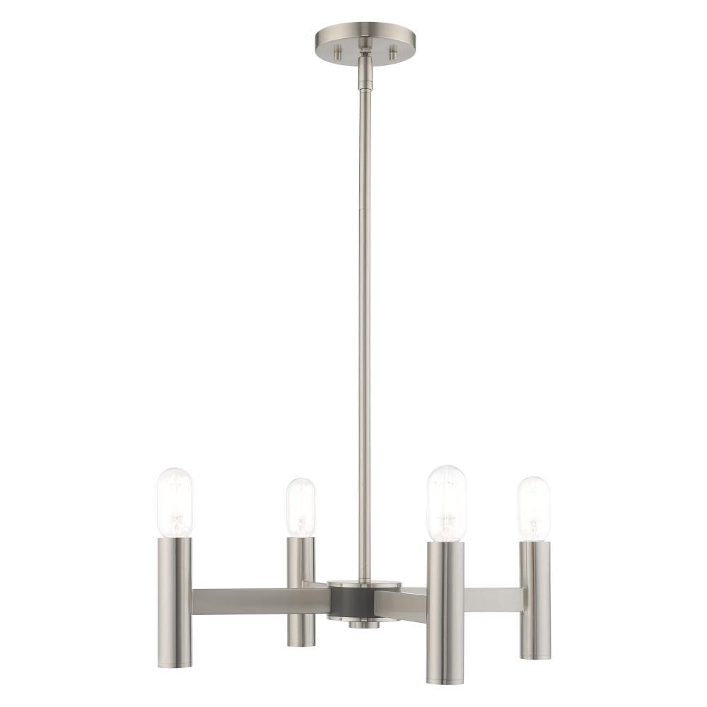 Livex Lighting Copenhagen 4 - Light Chandelier in  Brushed Nickel