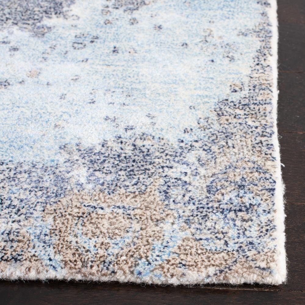 Restoration Vintage RVT111 Hand Tufted Indoor Area Rug - 5'x8' - Blue/Ivory - Safavieh