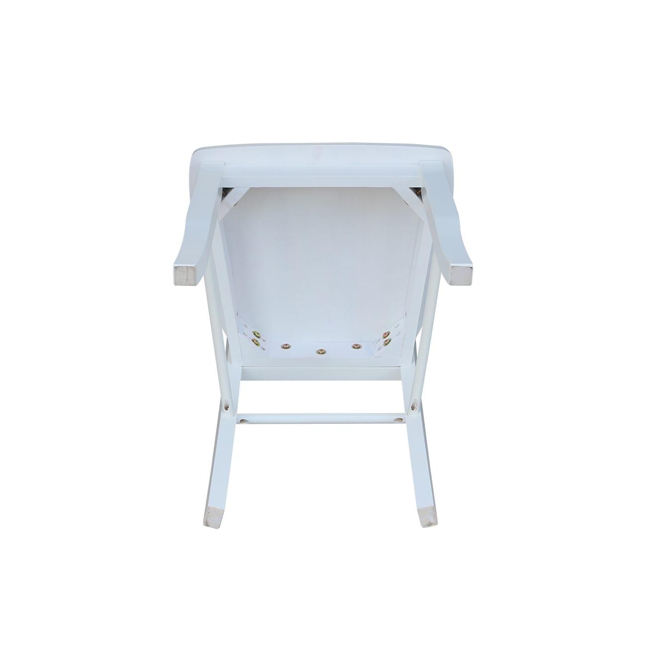 International Concepts Set of Two Madrid Solid Wood Ladderback Chairs in White