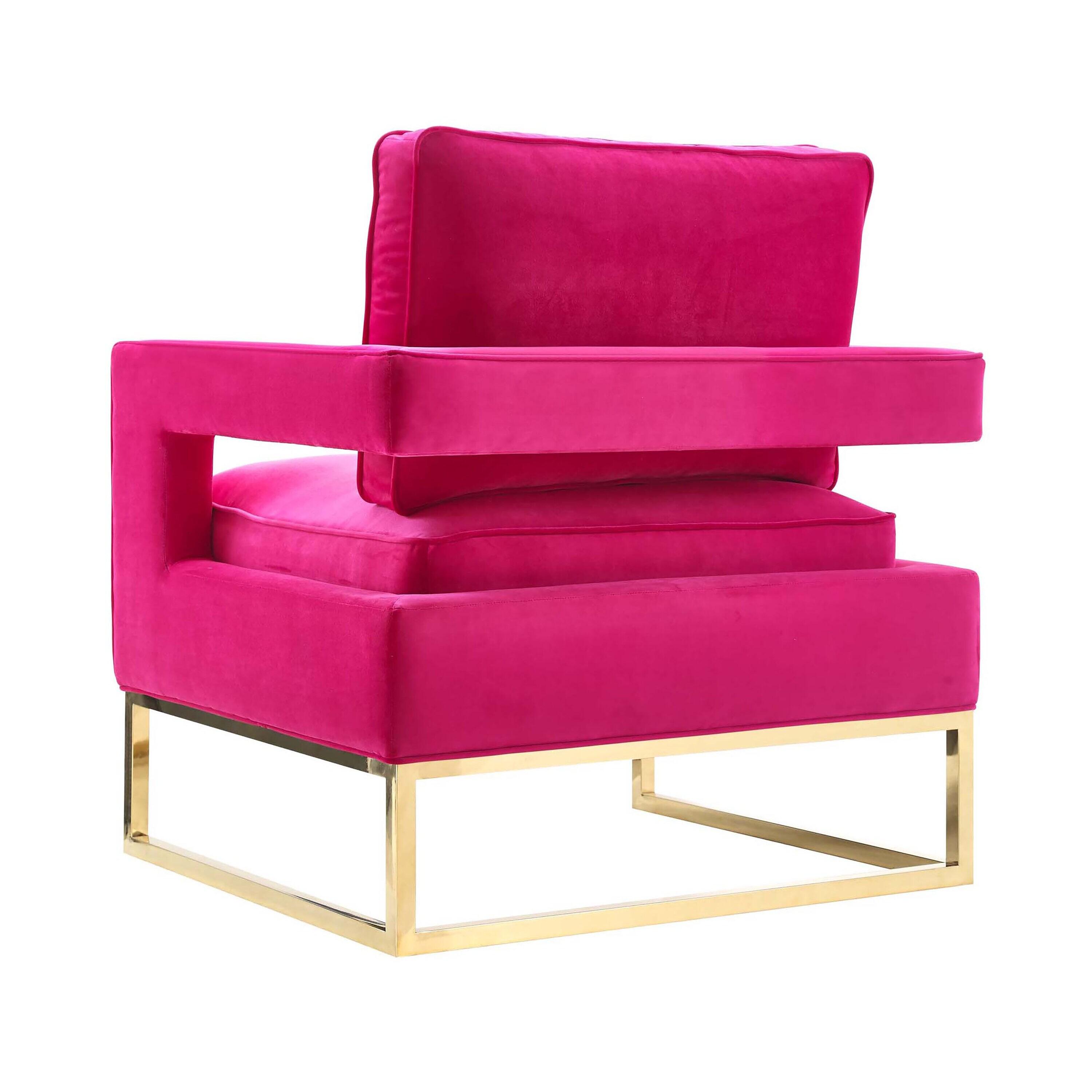 Avery Velvet Accent Chair Pink 33.5"W x 29"D x 35.5"H