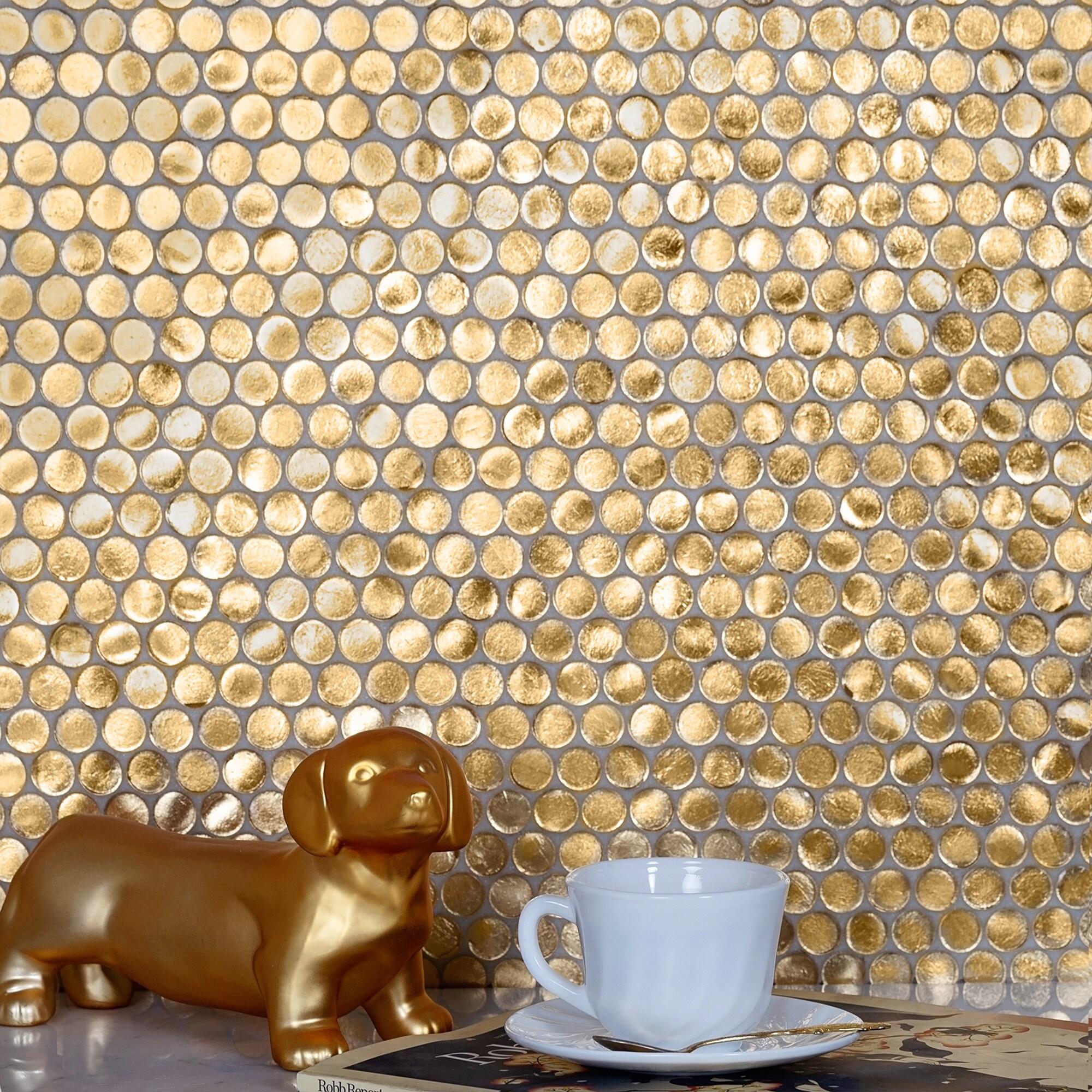 12.2" x 12.2" Glass Penny Round Mosaic Wall & Floor Tile