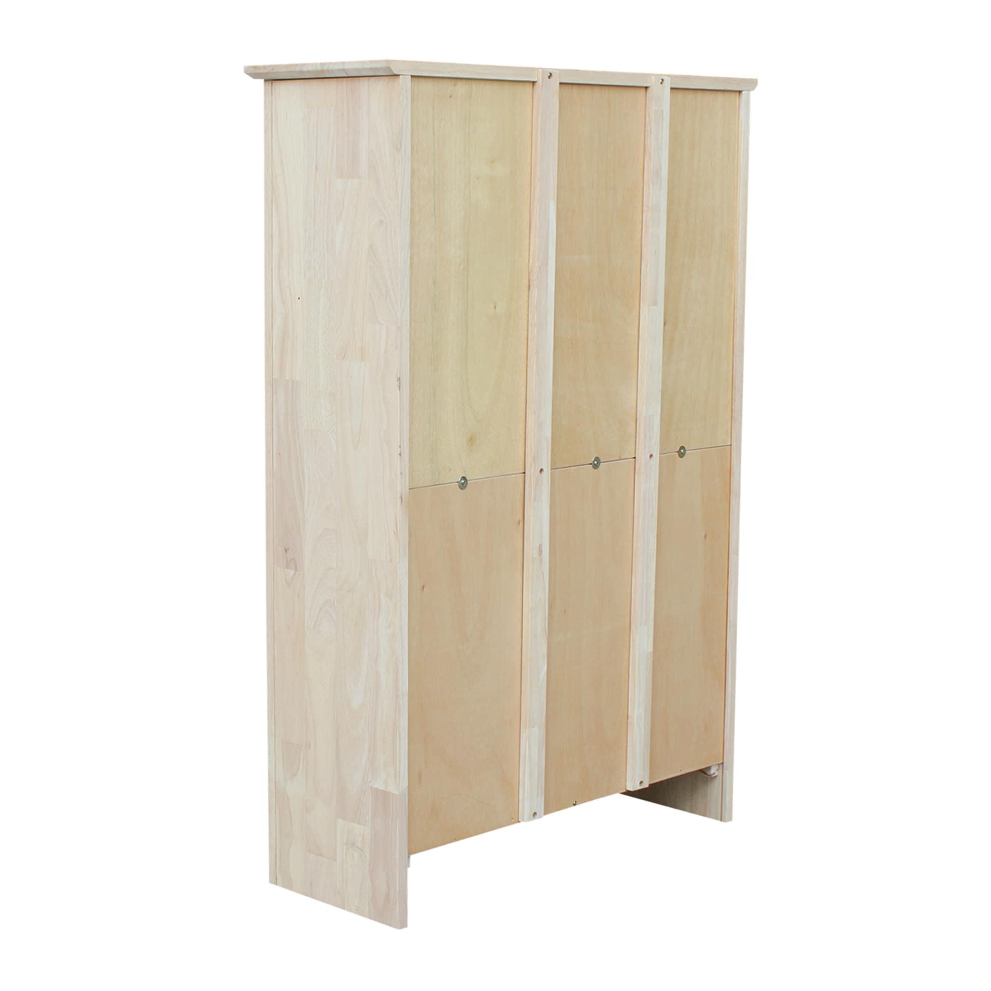 48" Shaker Bookshelf Unfinished - International Concepts: Solid Parawood, 4-Shelf Storage