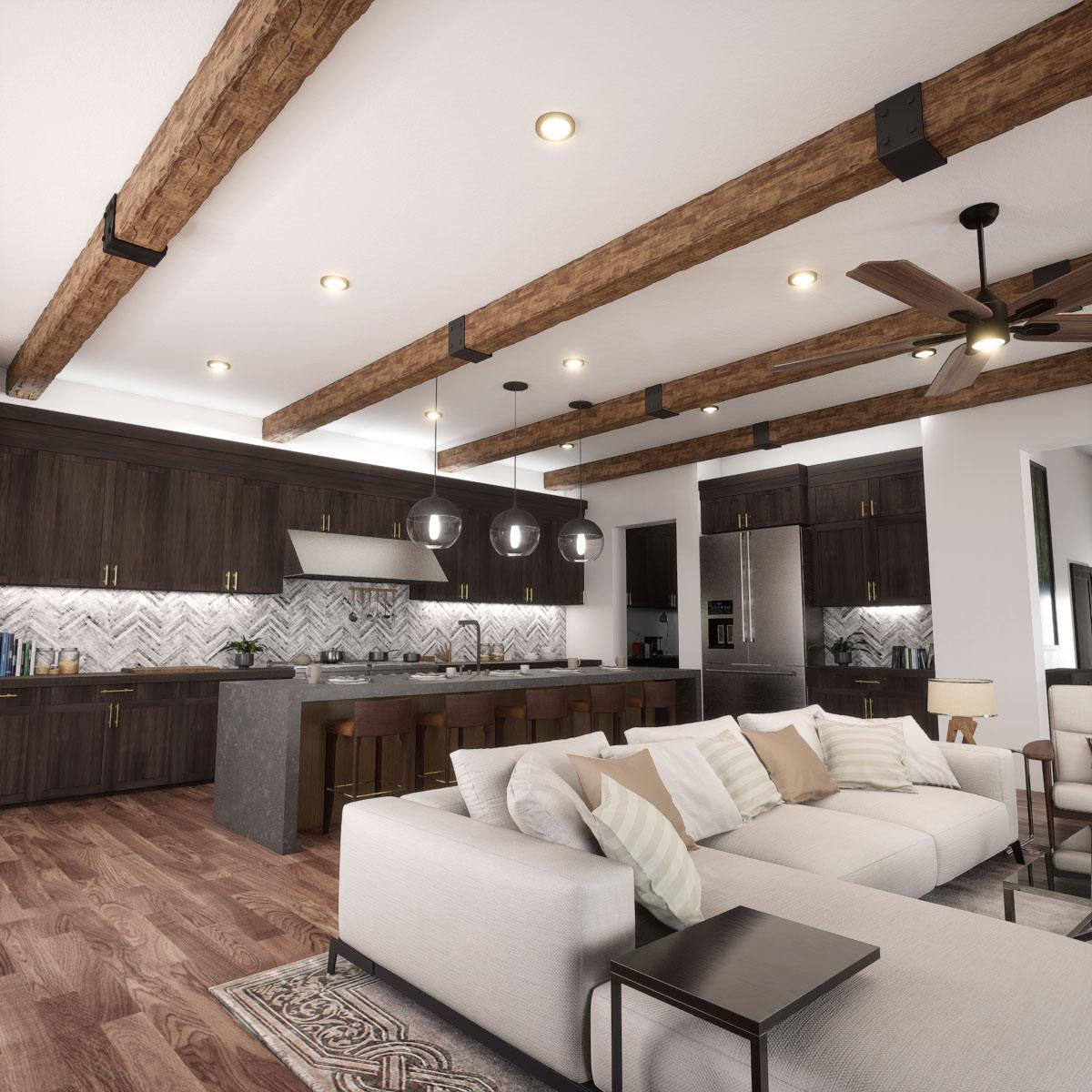 Ekena Millwork Salvaged Timber HeritageTimber Faux Wood 3-Sided Ceiling Beam (U-Beam)