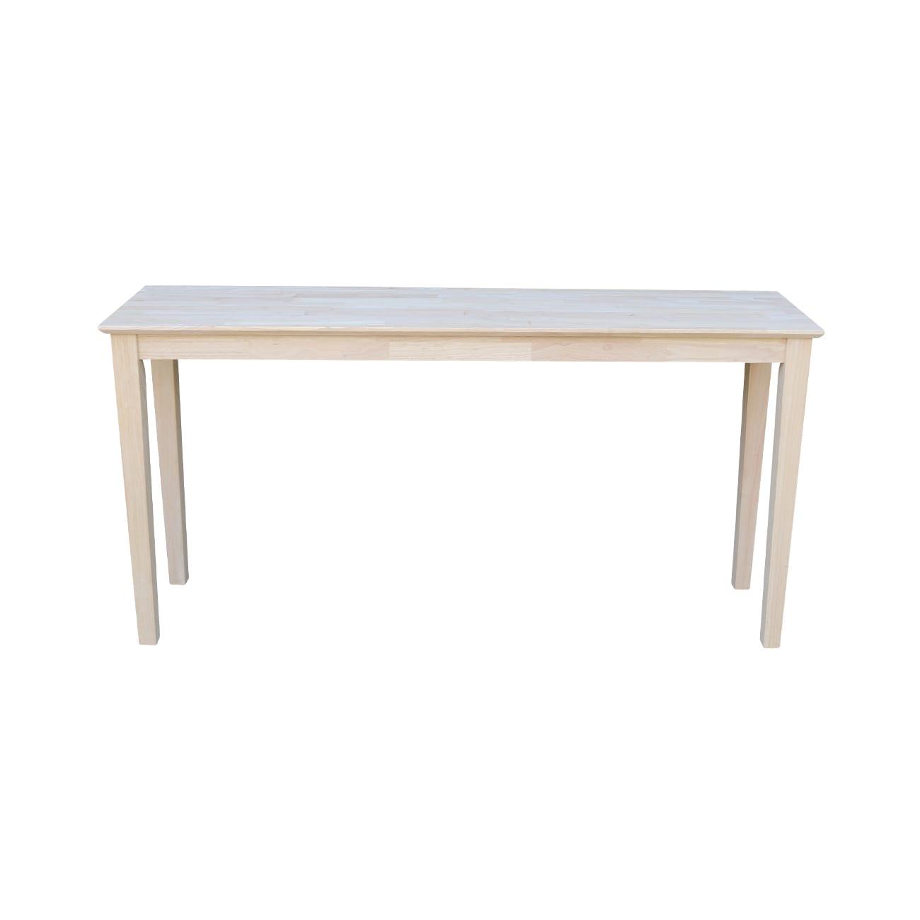 International Concepts 60" Shaker Table Unfinished: Hardwood Entryway Furniture, Spot Clean