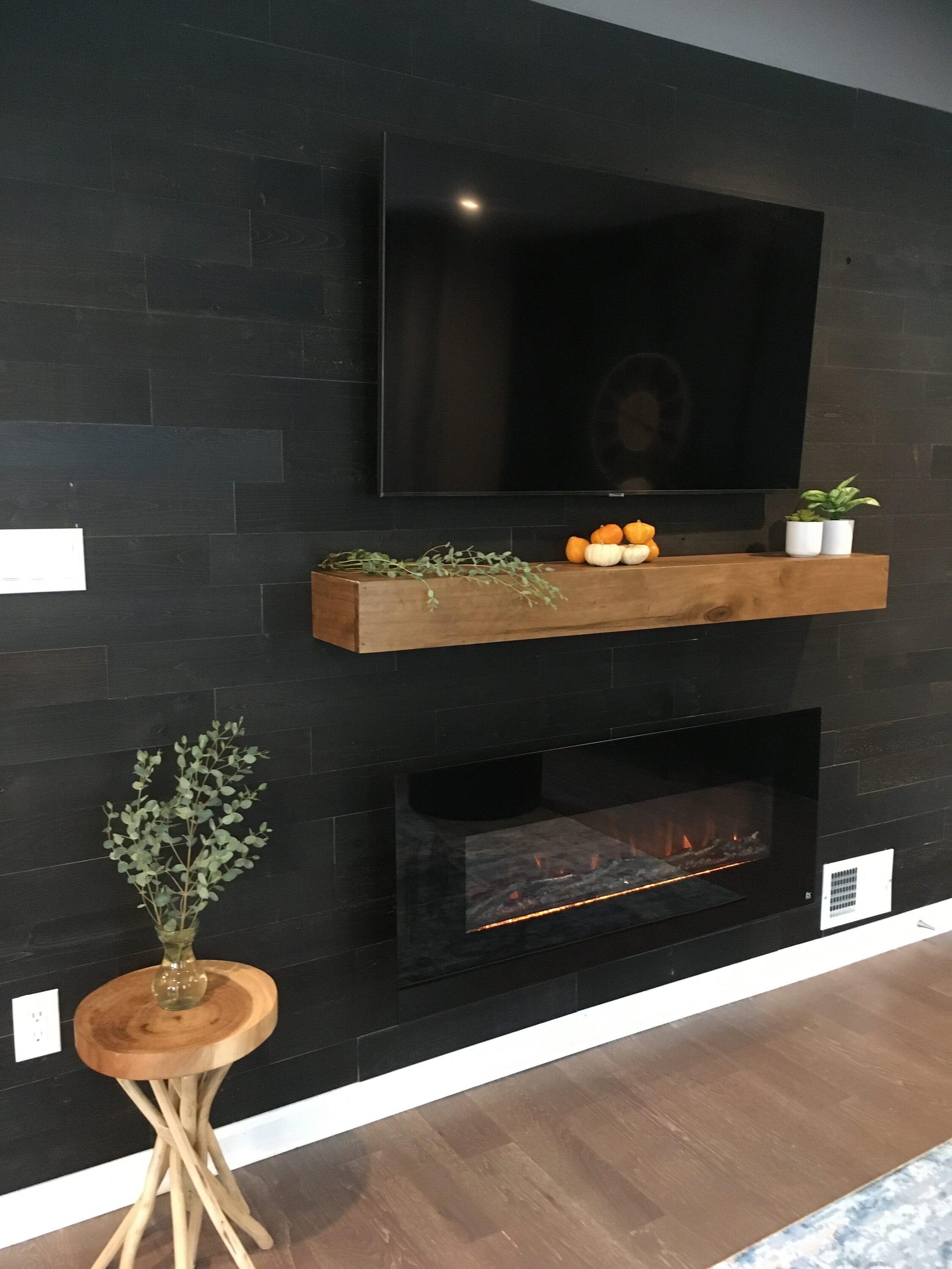 Black Ice Reclaimed Wood Peel & Stick Wall Planks