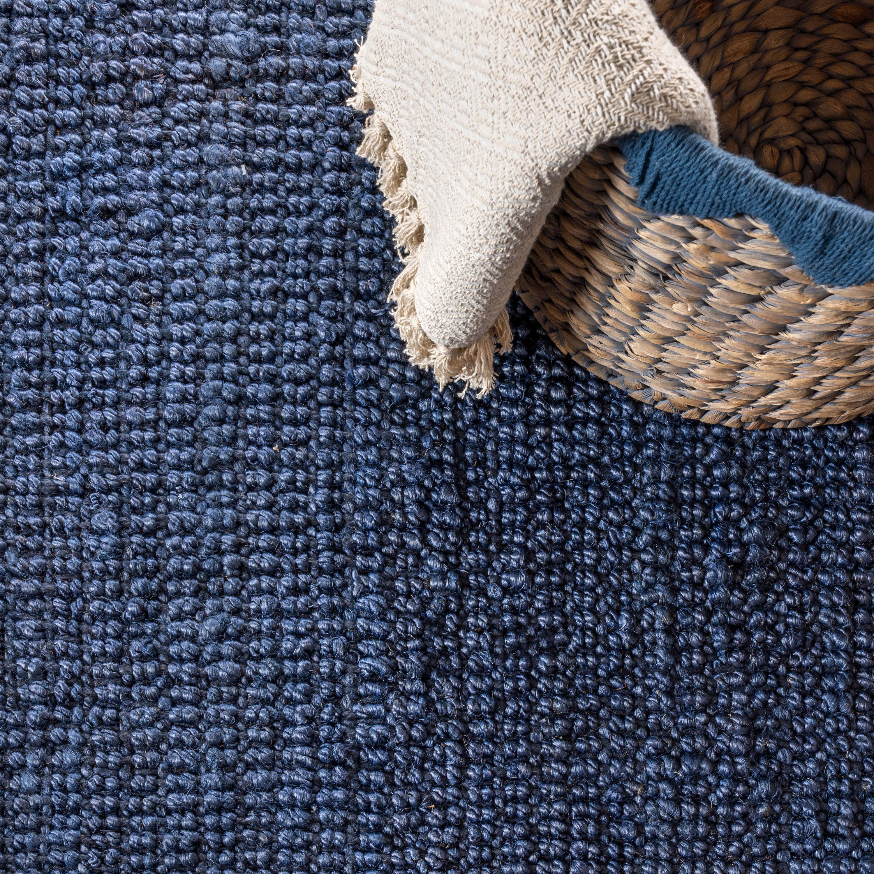 3'x5' Pata Hand Woven Chunky Jute Area Rug, Navy - JONATHAN Y