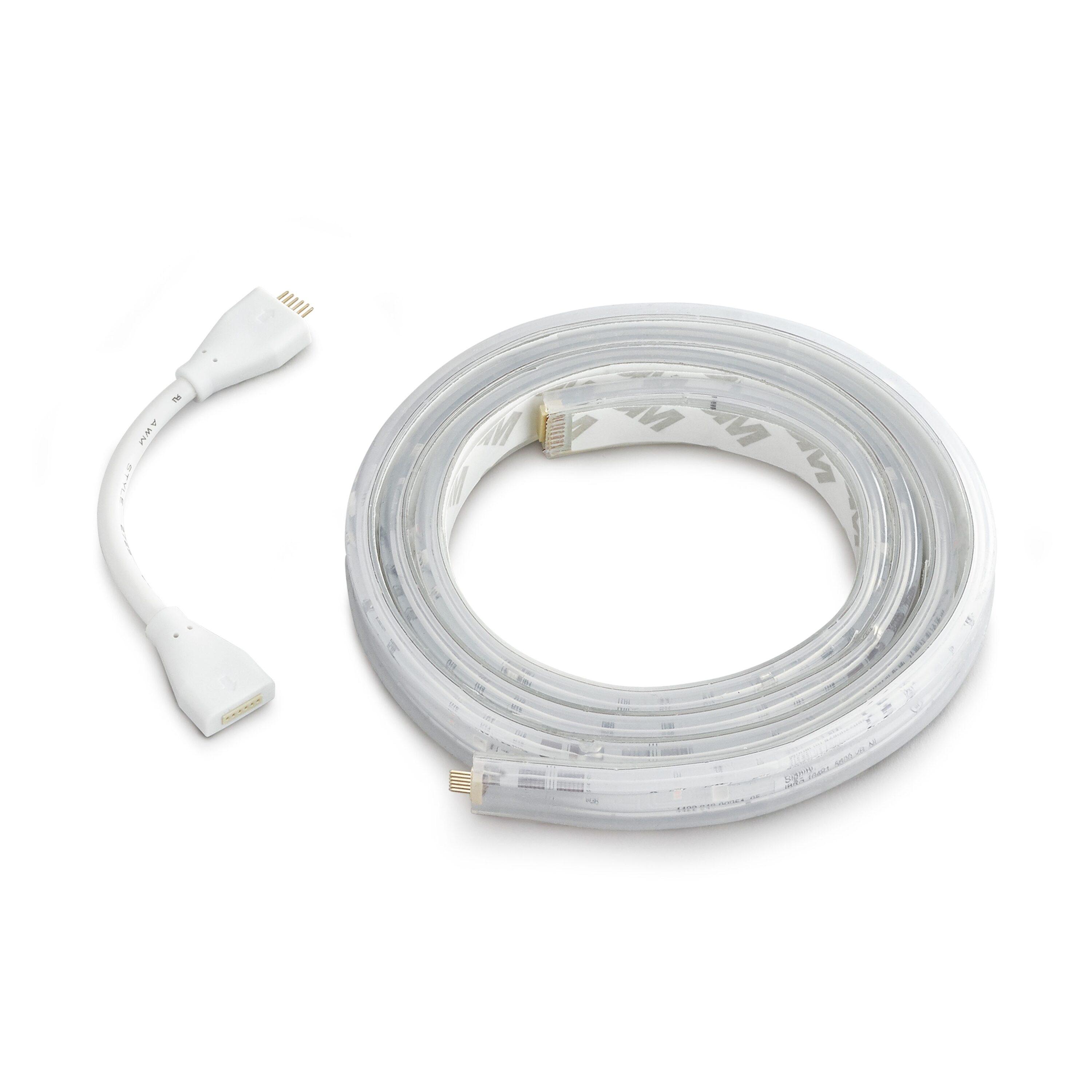 Philips Hue White and Color Ambiance Bluetooth-enabled Lightstrip Extension: LED, Multicolored, Indoor, Plastic, 16M Settings