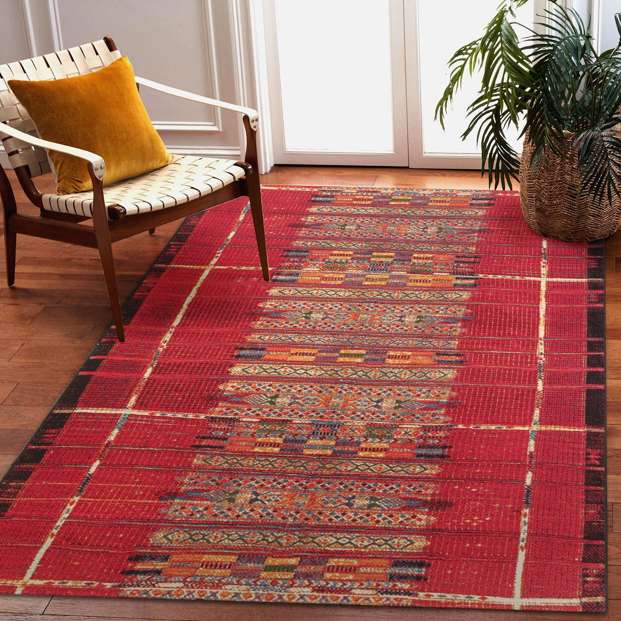 Liora Manne Marina Stripe Indoor/Outdoor Rug Red 6'6" x 9'4"