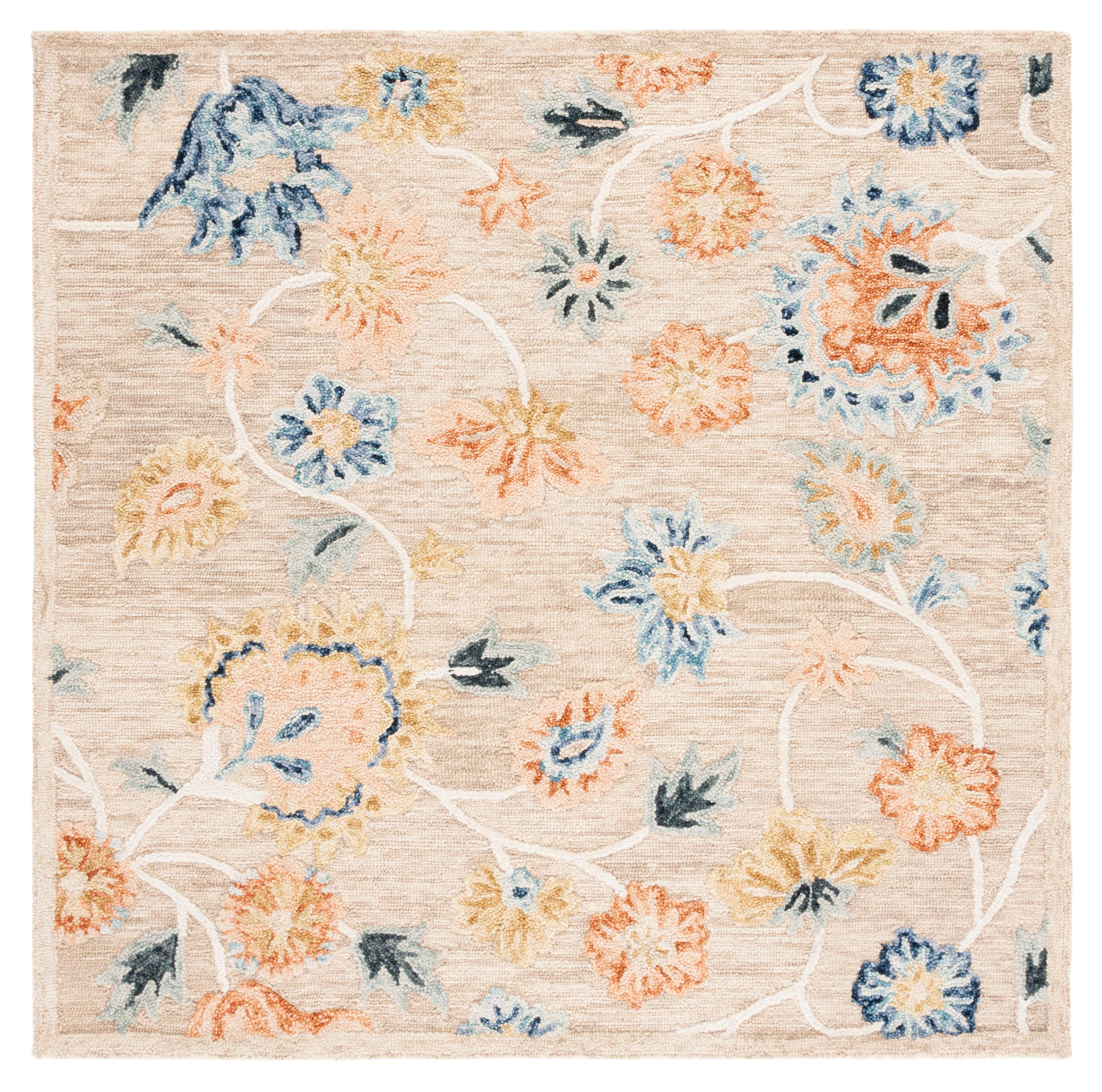 Metro MET103 Hand Tufted Area Rug - Beige/Blue - 6'x6' - Safavieh.