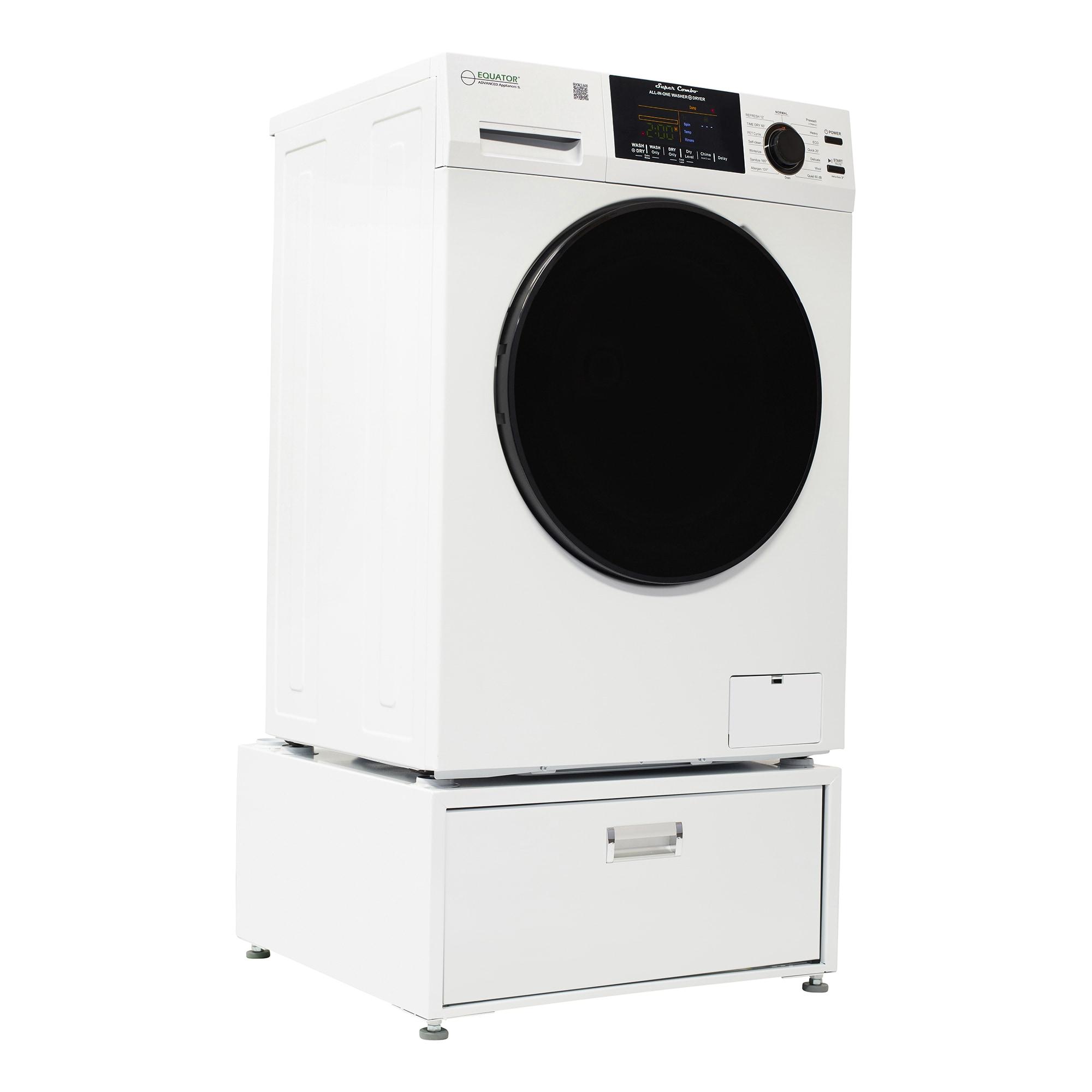 Equator Advanced Appliances Equator All-in-one Washer Dryer Ventless FULLY BUILTIN 0-CLEARANCE 1.62cf/15lbs 110V 1400RPM + Pedestal EZ 4700 C + PDL 4455 White