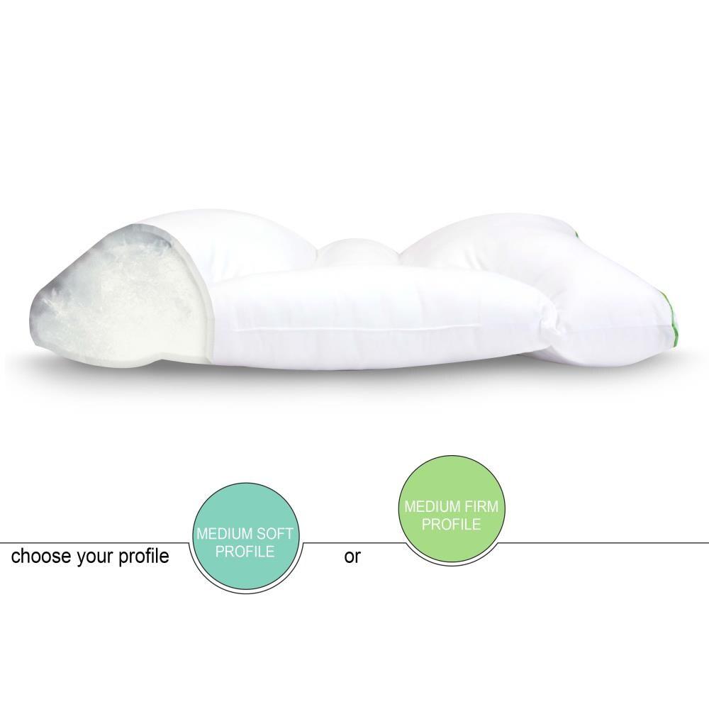 Medium Soft Dual Sleep Neck Pillow - Sleep Yoga: Cervical Support, Indoor U-Shape Travel Cushion, Woven Cotton & Polyester