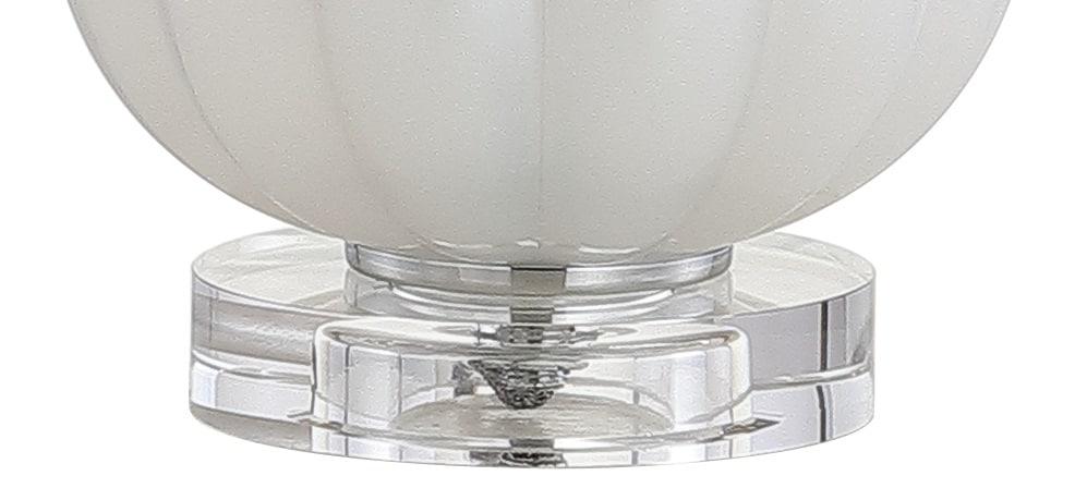 JONATHAN Y JYL2076A Pearl 17.5" Glass/Crystal LED Table Lamp, Glam, Contemporary, Transitional for living room, dinning room, bedroom, office Bulb Included, White/Chrome
