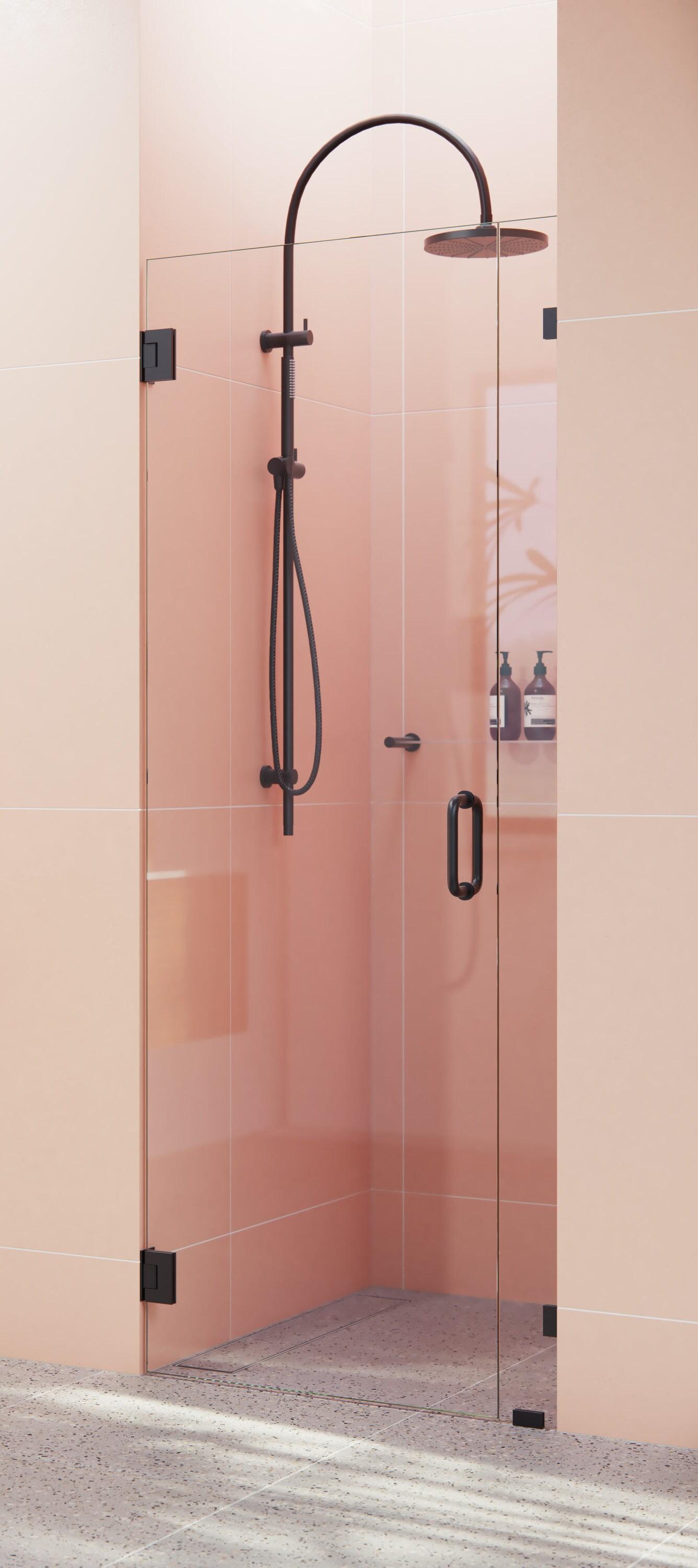 Illume 32 in. x 78 in. Fully Frameless Wall Hinge Shower Door