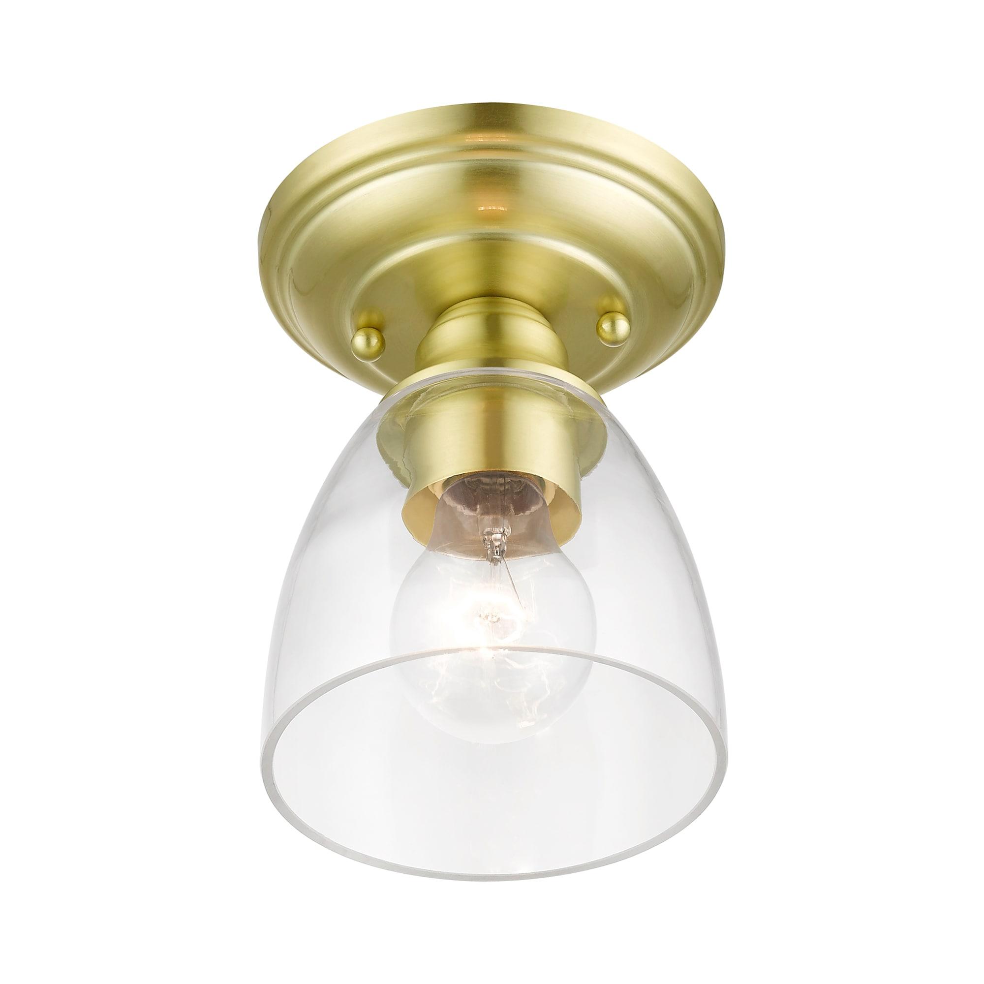 Livex Lighting Montgomery 1 - Light Flush Mount in  Satin Brass