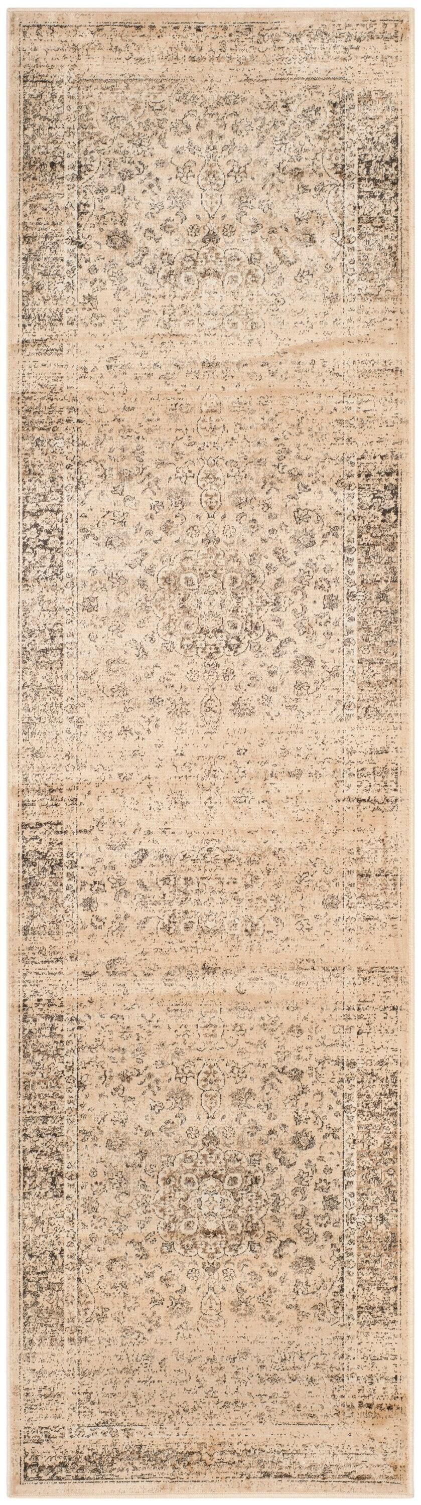 Vintage VTG113 Power Loomed Indoor Skid-Resistant Runner Rug - Warm Beige - 2'2"x9' - Safavieh