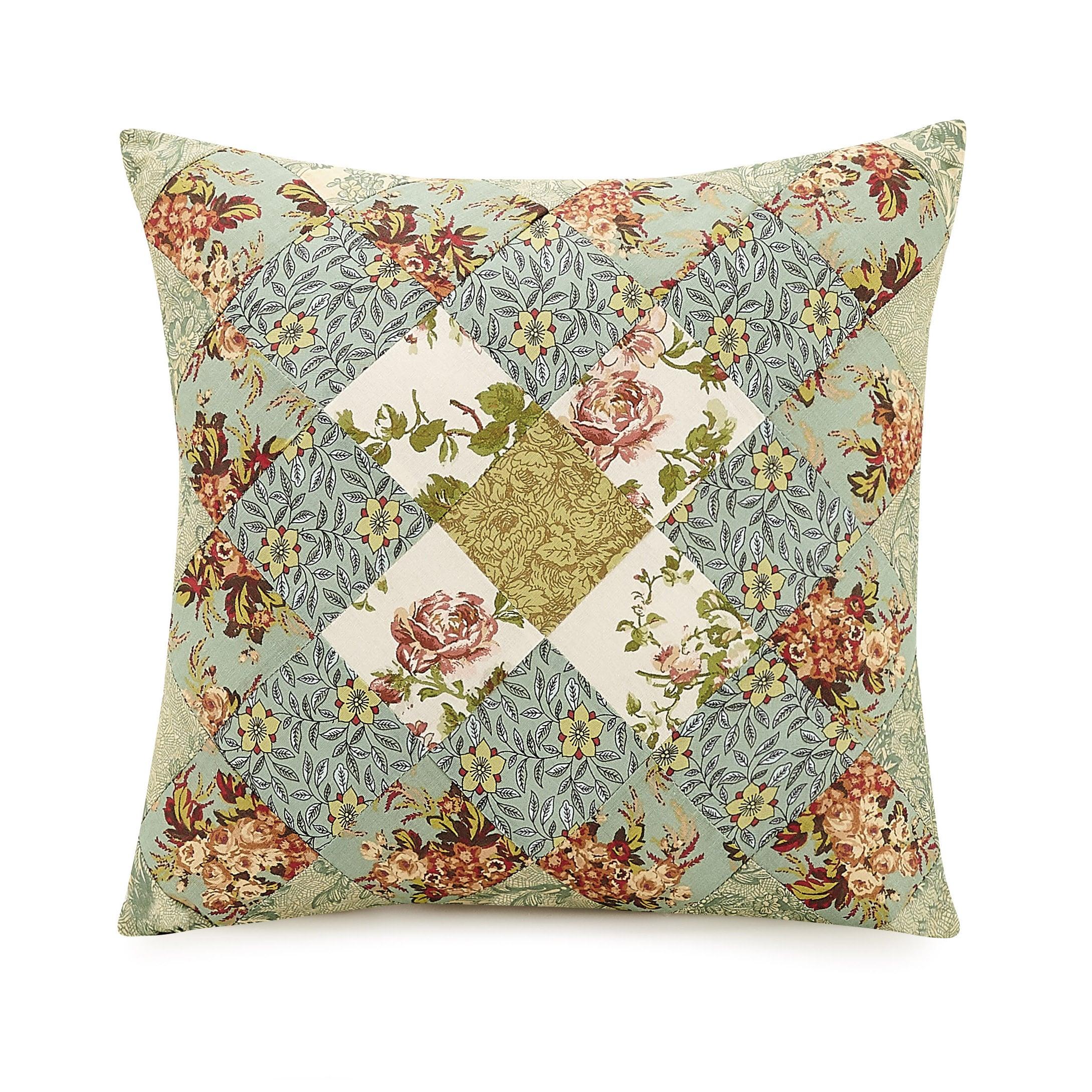 Patchwork Square Decorative Throw Pillow Olivia - Modern Heirloom