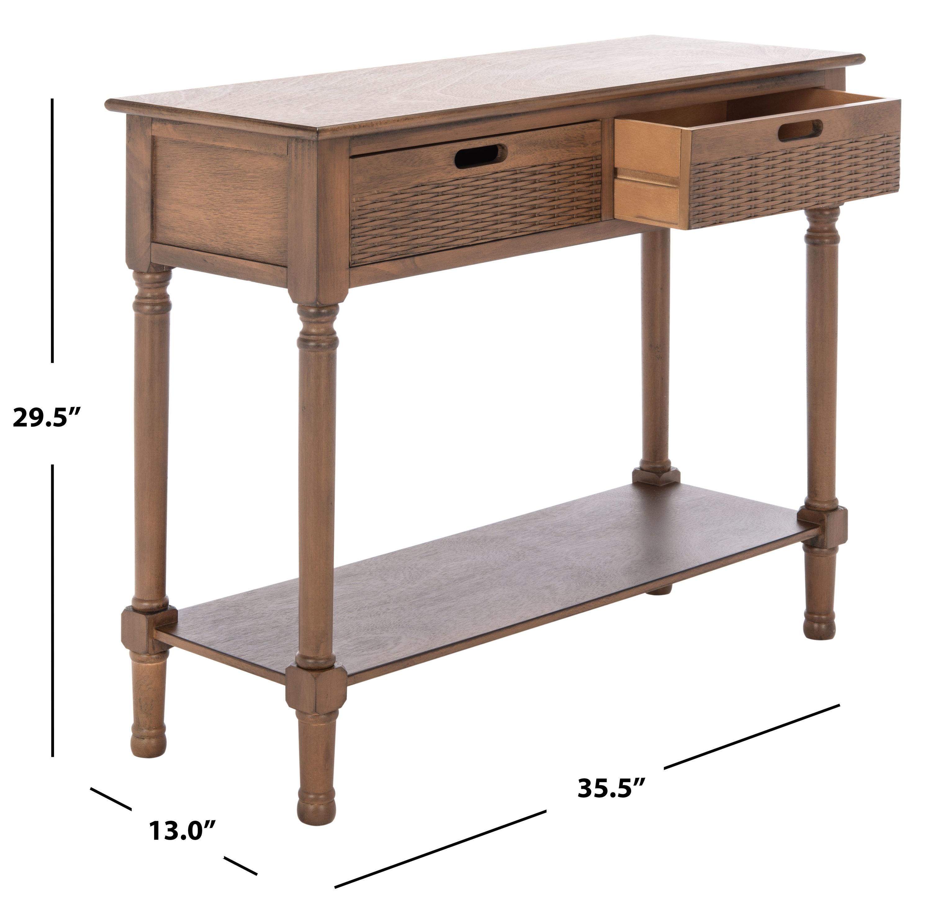 Landers 2 Drawer Console Table - Brown - Safavieh