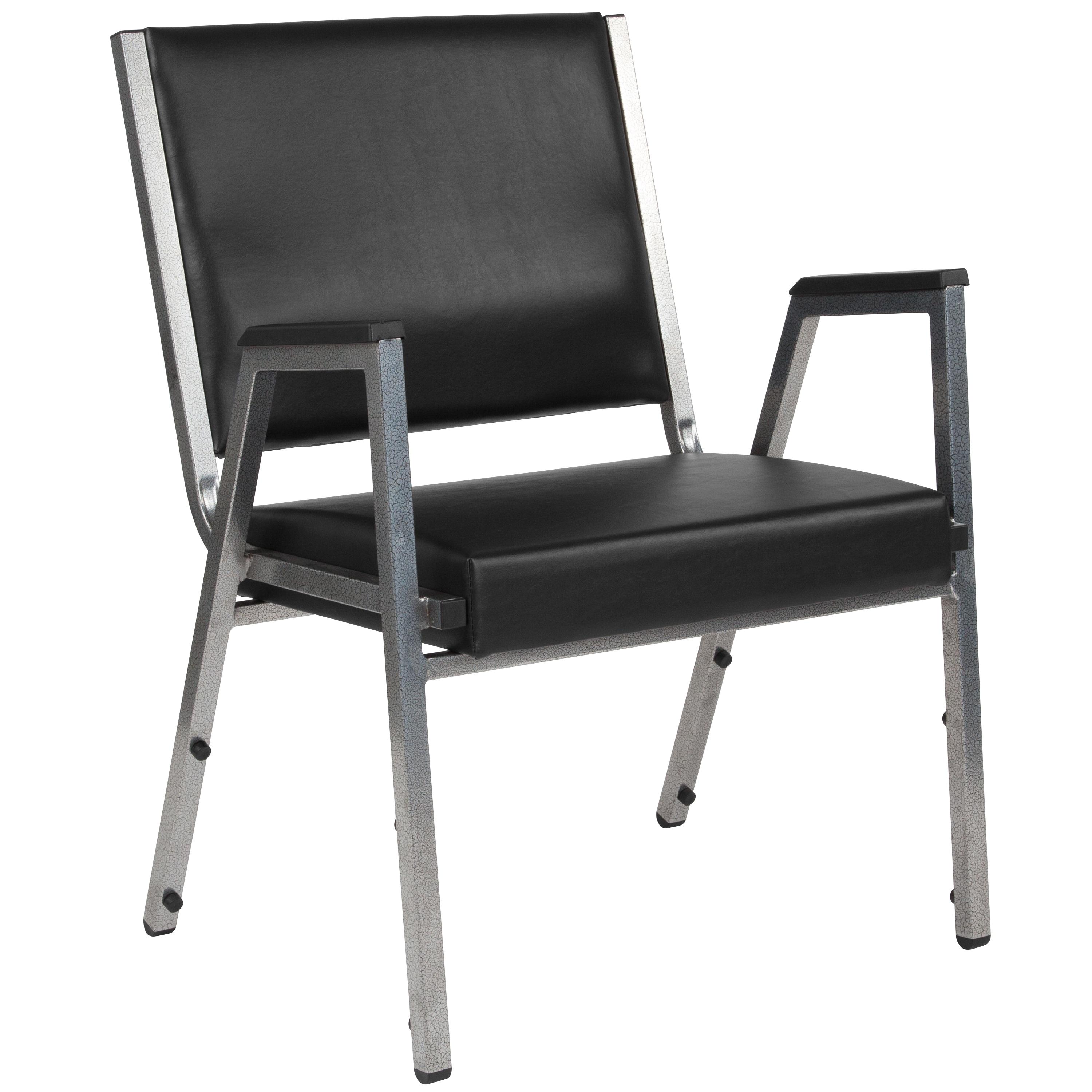 Flash Furniture HERCULES Series 1000 lb. Rated Black Antimicrobial Vinyl Bariatric Medical Reception Arm Chair