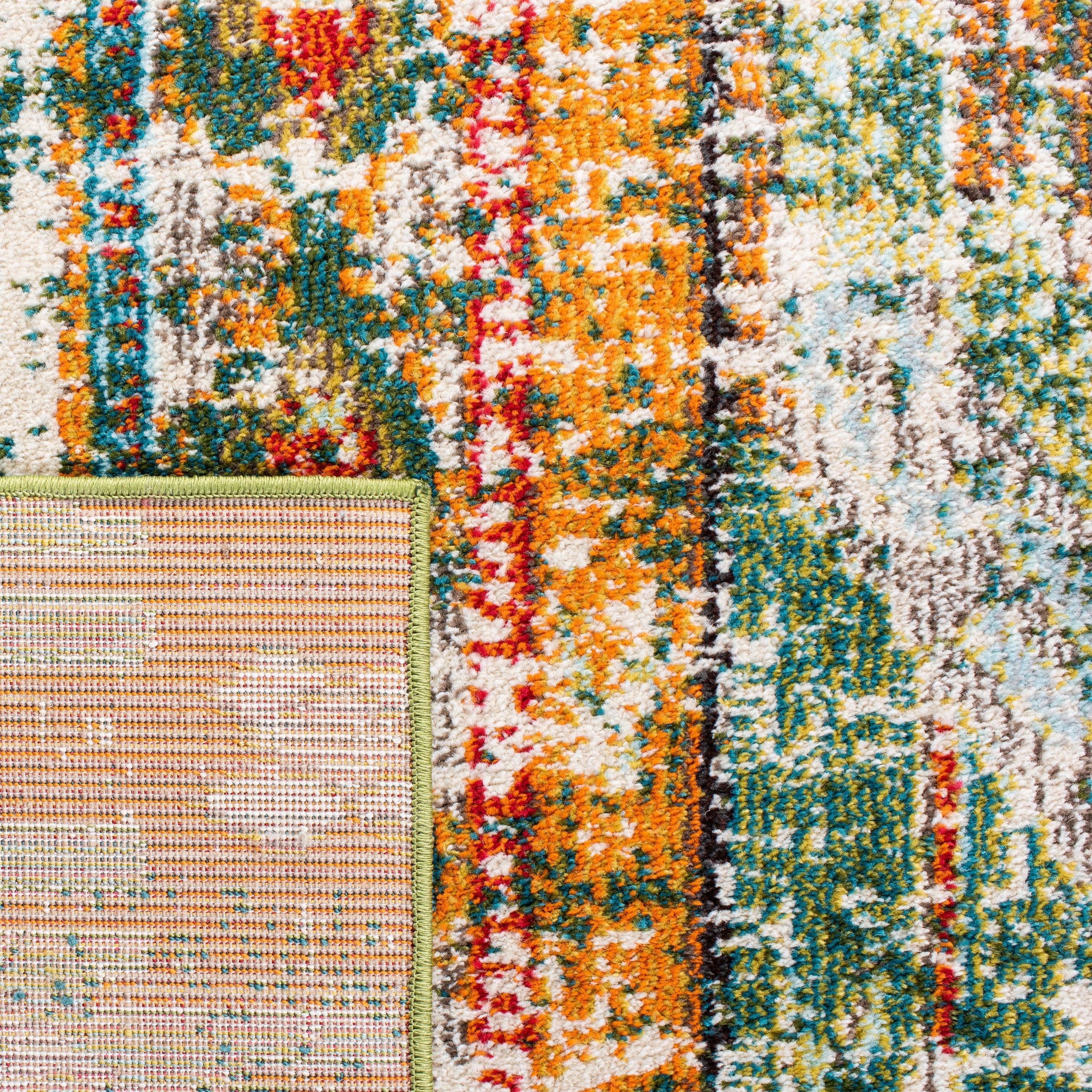 Madison MAD422 Power Loomed Indoor Area Rug - Green/Orange - 5'3"x7'6" - Safavieh