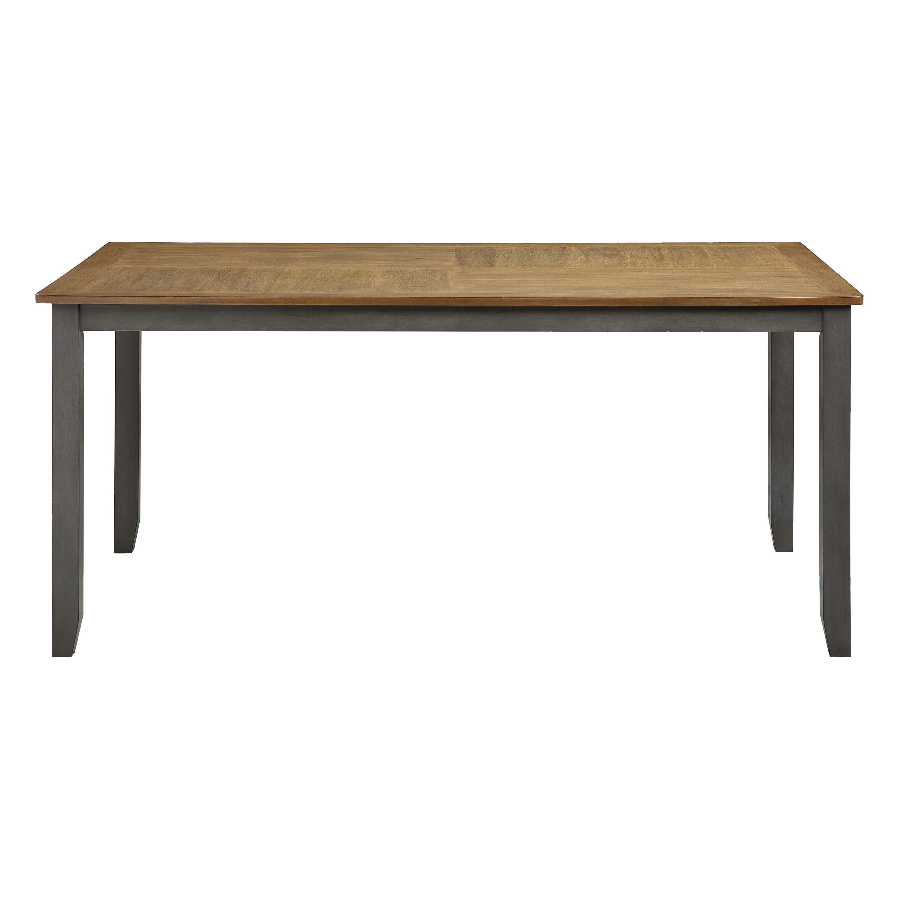 West Lake 7 PC Wood Dining Table Set Antique Finish Natural Top and Gray Base