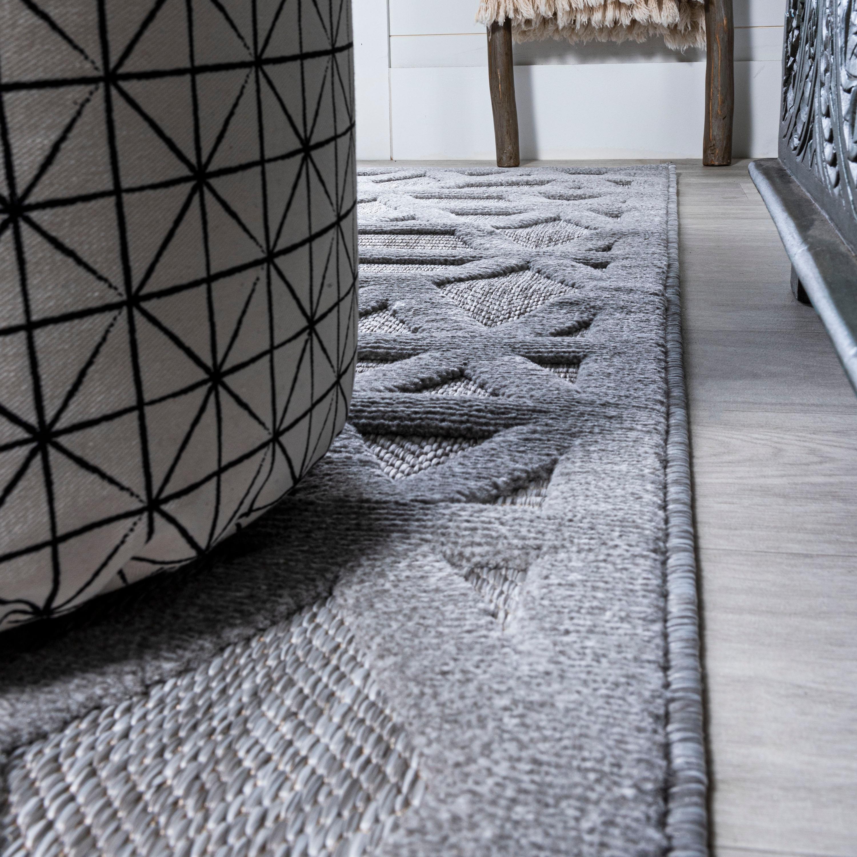 5' x 5' Talaia Neutral Geometric Indoor/Outdoor Area Rug, Light Gray - JONATHAN Y
