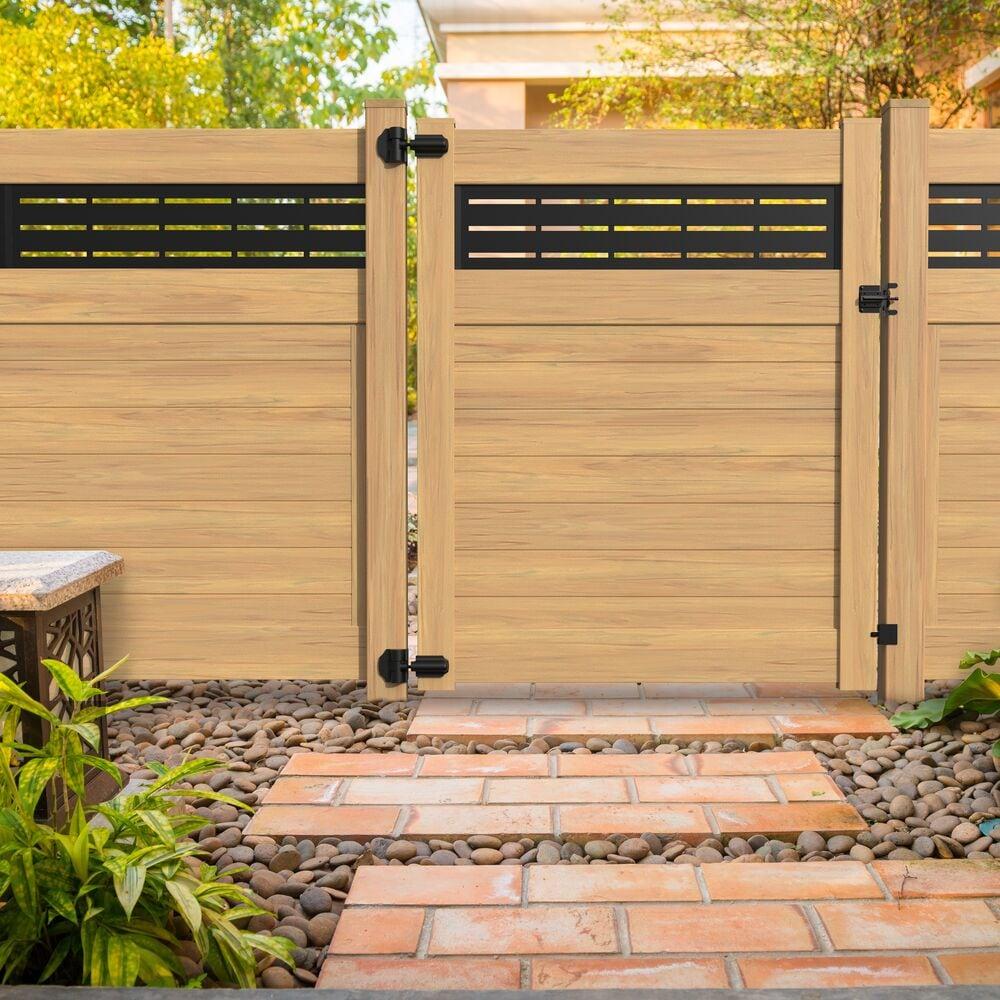 Barrette Outdoor Living Horizontal Fence Boardwalk Cypress Vinyl Privacy Panel Kit
