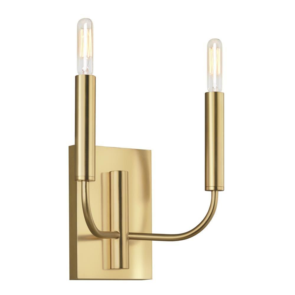 Brianna Burnished Brass 2-Light Dimmable Cylinder Sconce