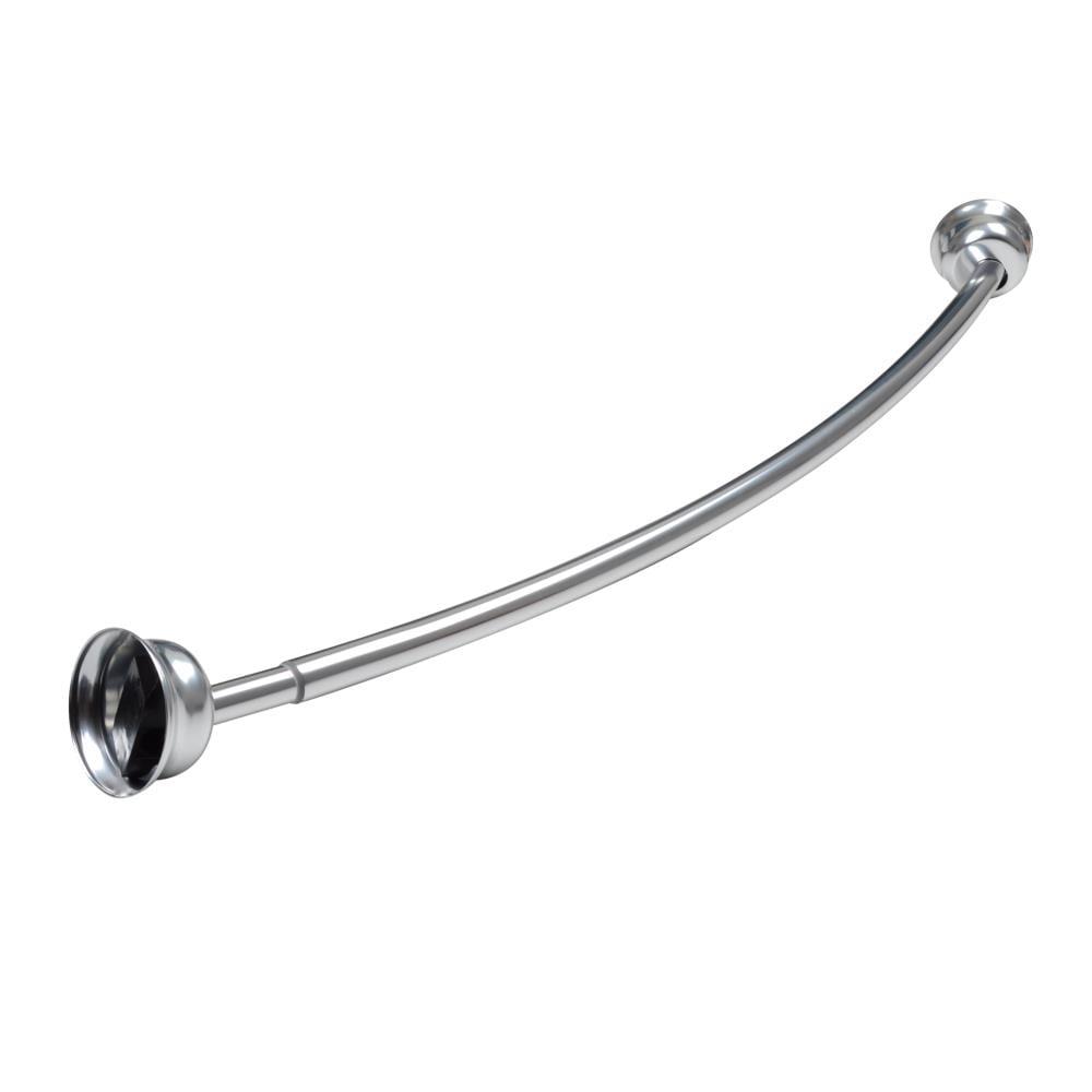 Utopia Alley Utopia Alley Rustproof Fixed Mount Single Curved Shower Rod, Aluminum, adjustable from 45" to 72" Wide