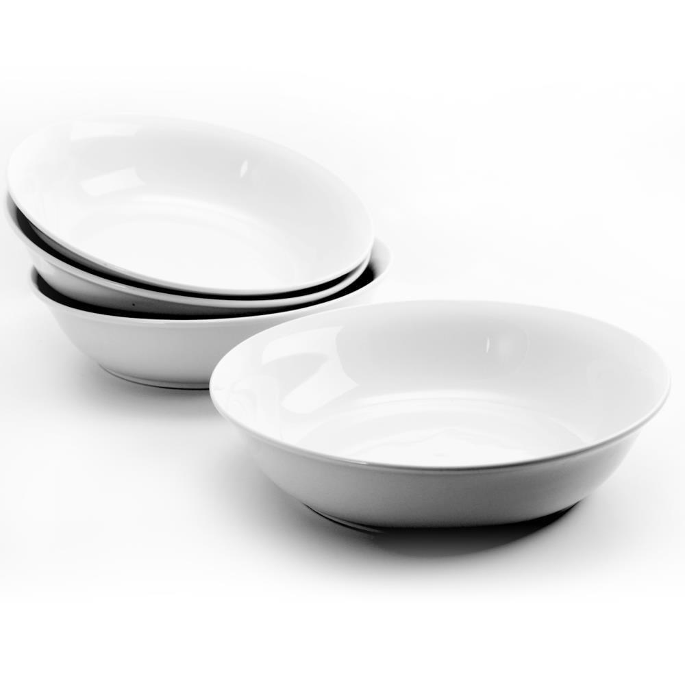 Gibson Home 8.75 Inch White Ceramic Pasta Bowls, Set of 2
