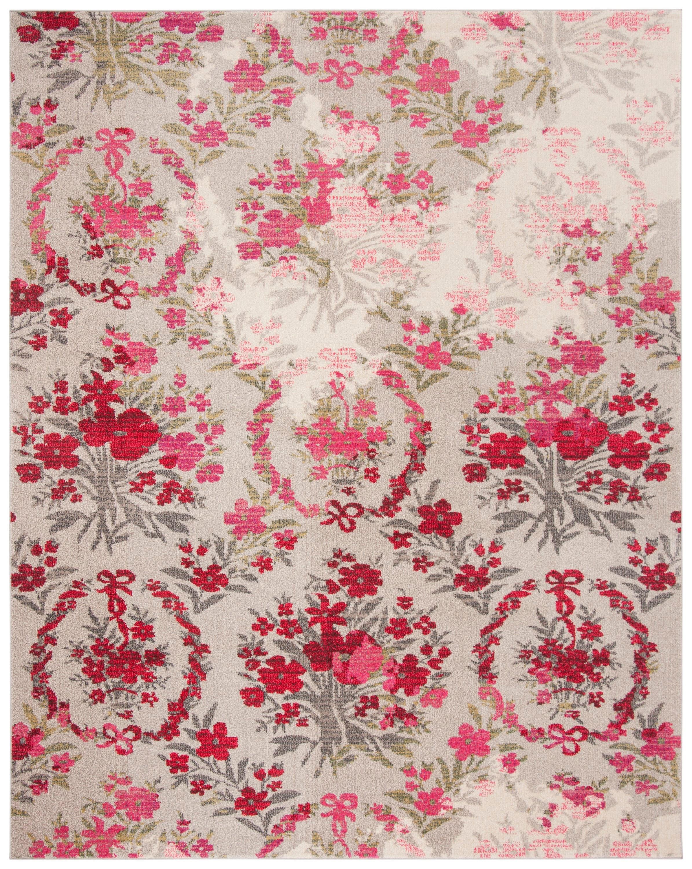 Monaco MNC205 Power Loomed Indoor Area Rug - Ivory/Pink - 8'x11' - Safavieh.