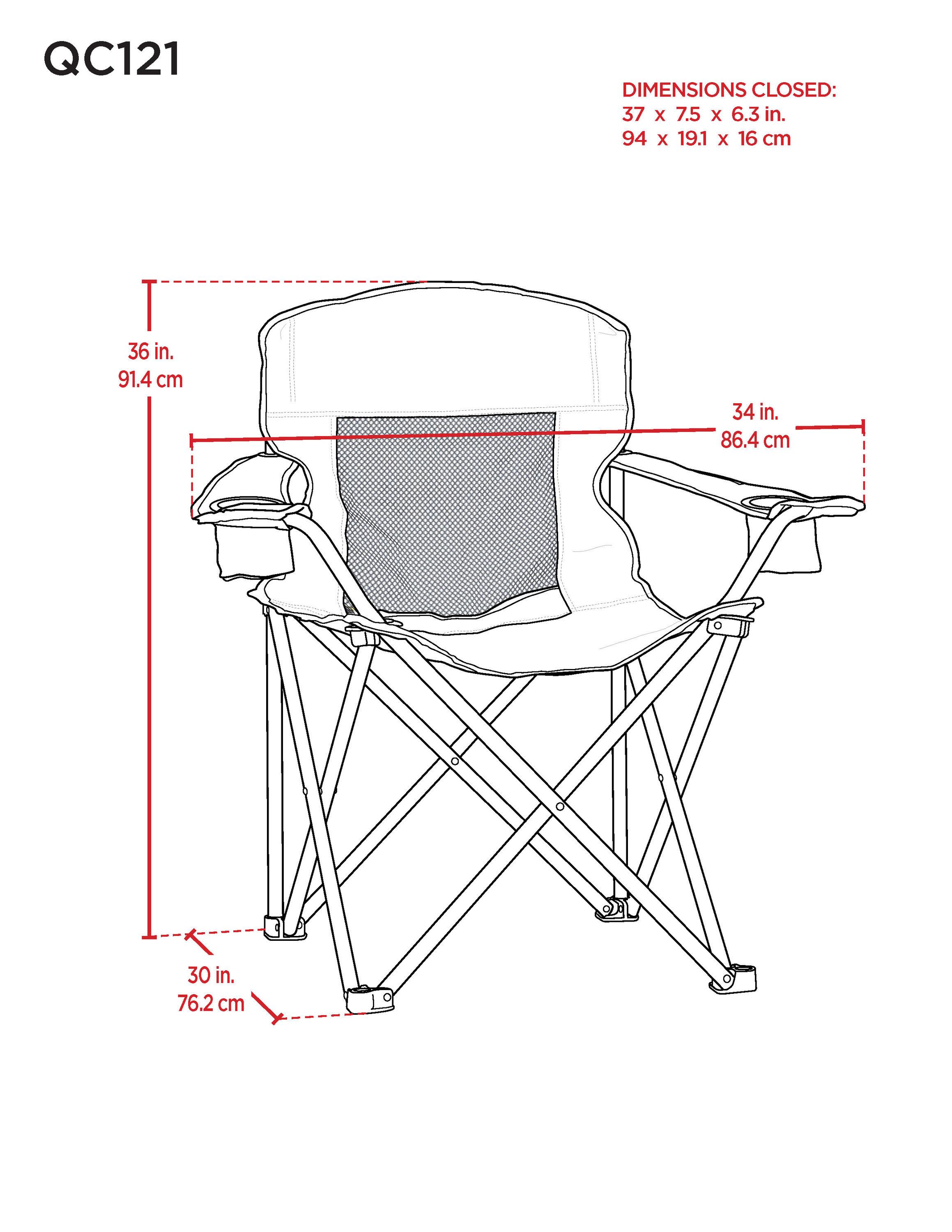 Camp & Go Mesh Back Foldable Camping Chair, Green