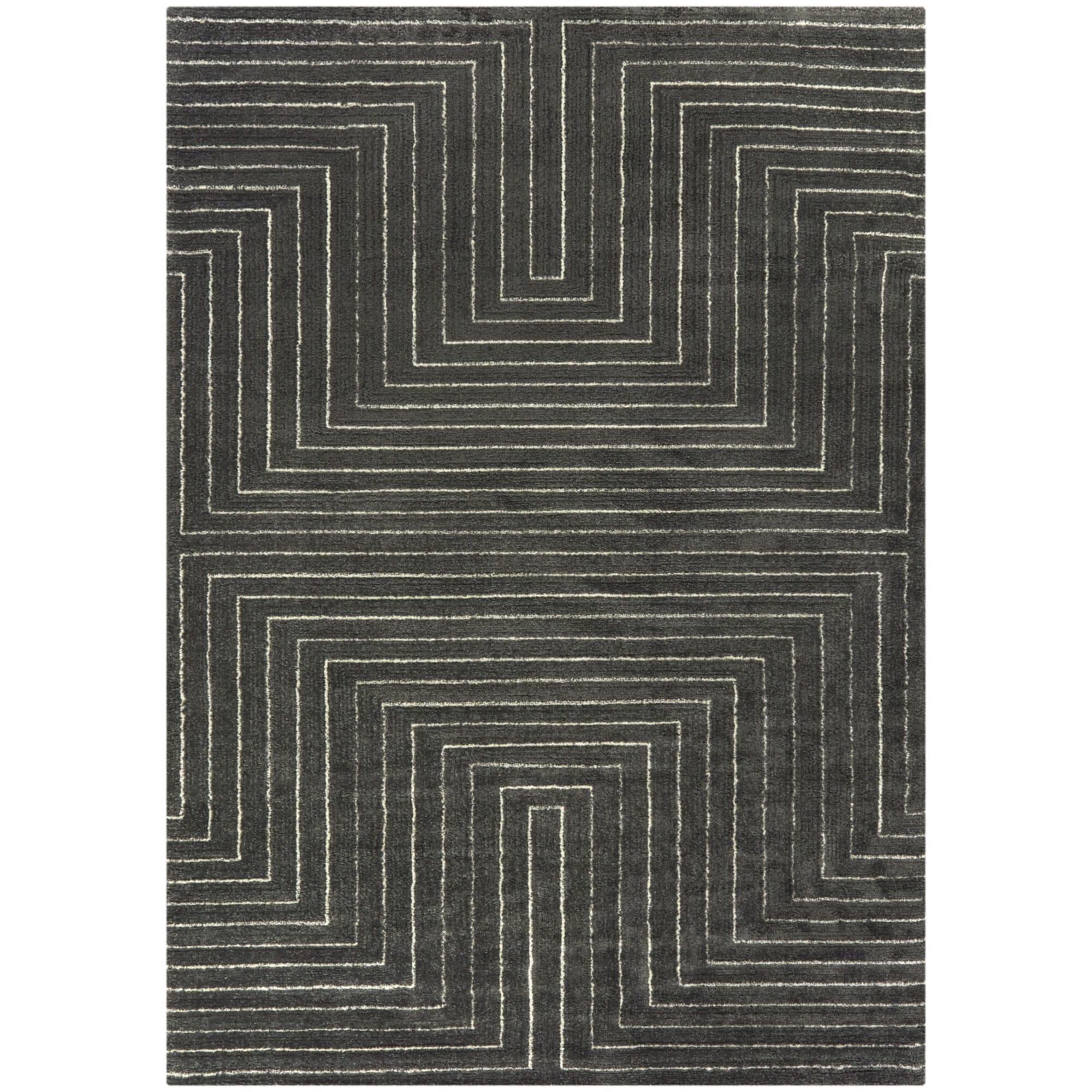 Balta Carmody Modern Geometric Art Deco Area Rug Charcoal 2'2" x 7' 4' x 6', 8' Runner Beige, Black, Grey