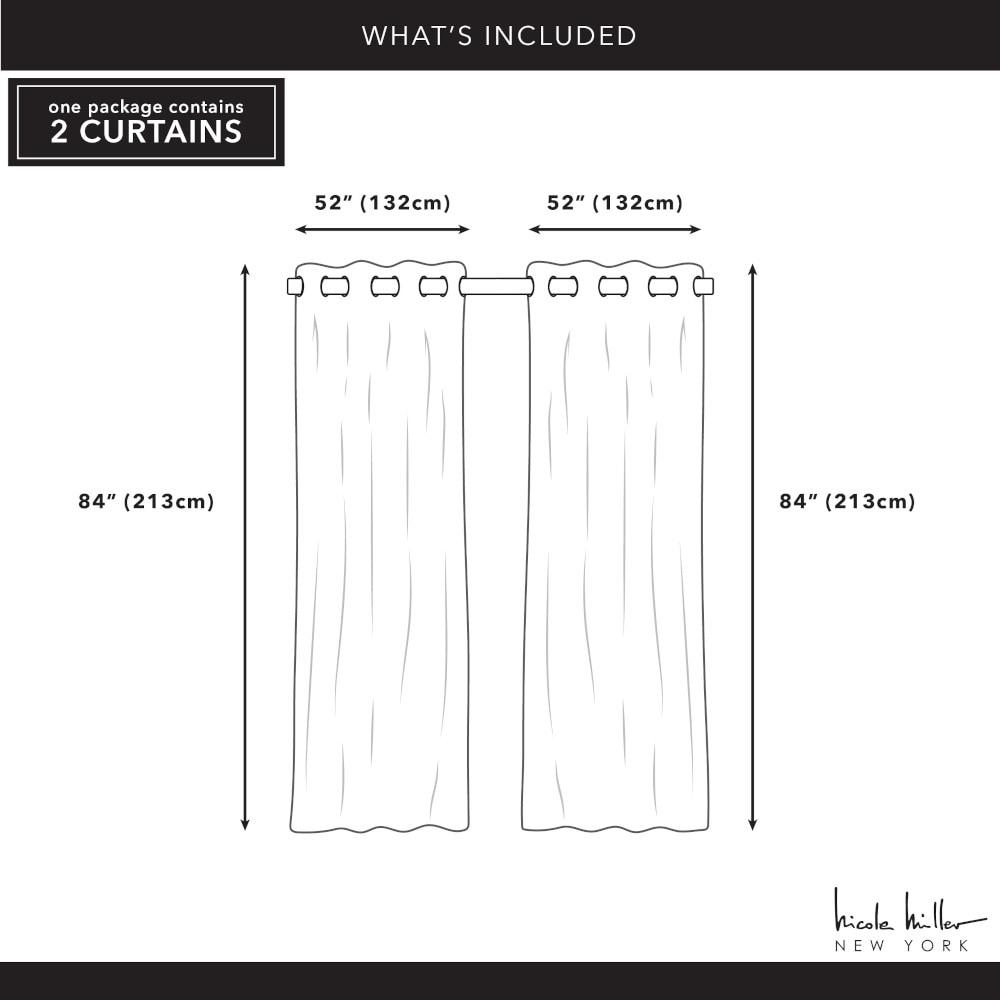 Nicole Miller Nicole Miller Turion Floral Room Darkening Blackout Grommet Top Curtain Panel Pair (Set of 2)