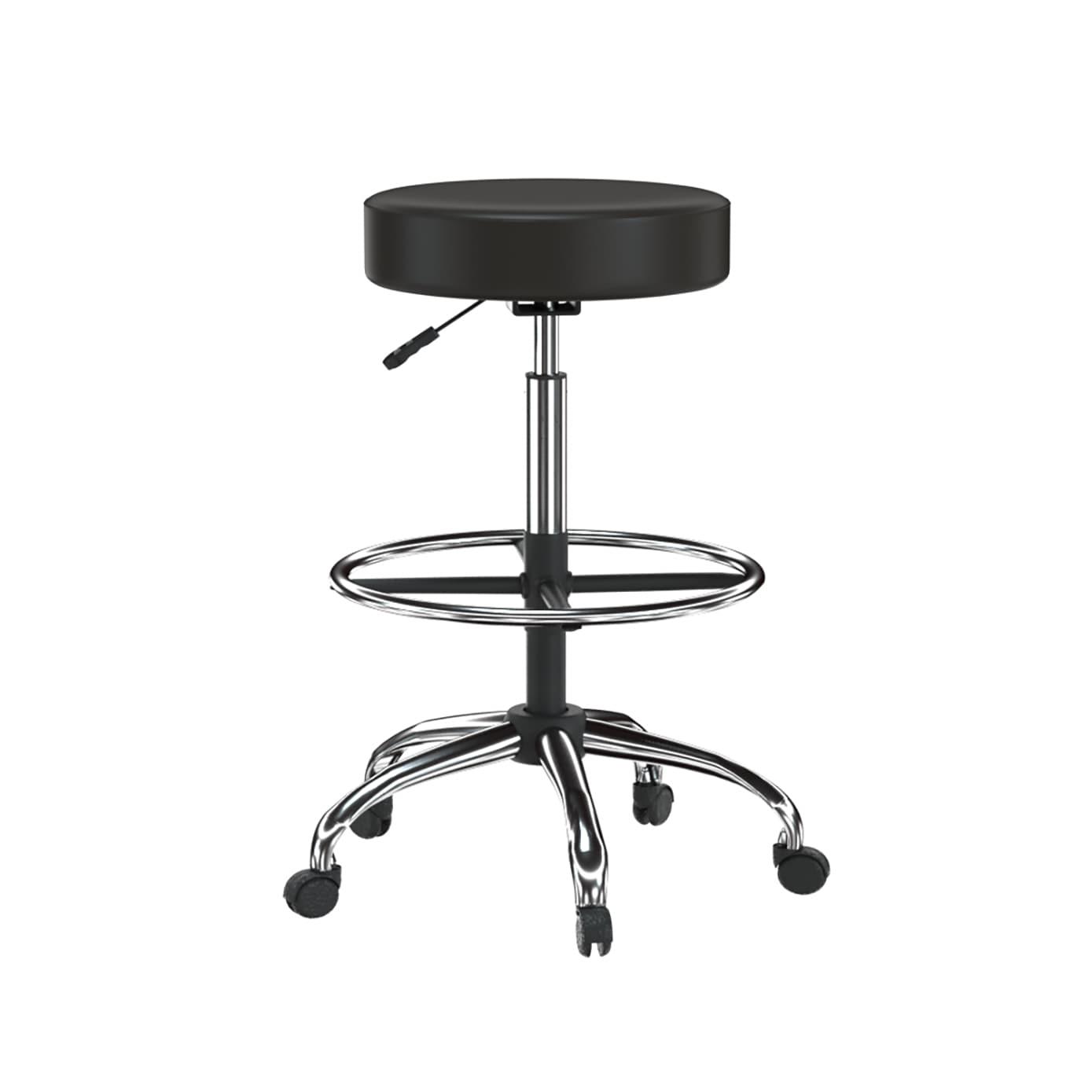 Medical/Drafting Stool Black - Boss Office Products: Antimicrobial Vinyl, Molded Foam, Adjustable Height, Metal Base, No Assembly Required