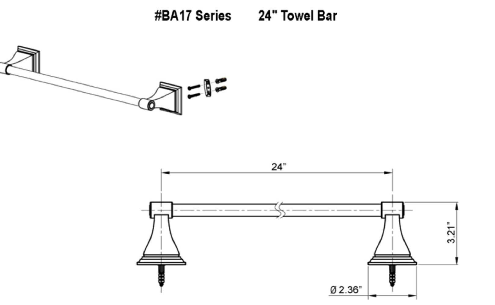Leonard 24'' 1 Wall Towel Bar