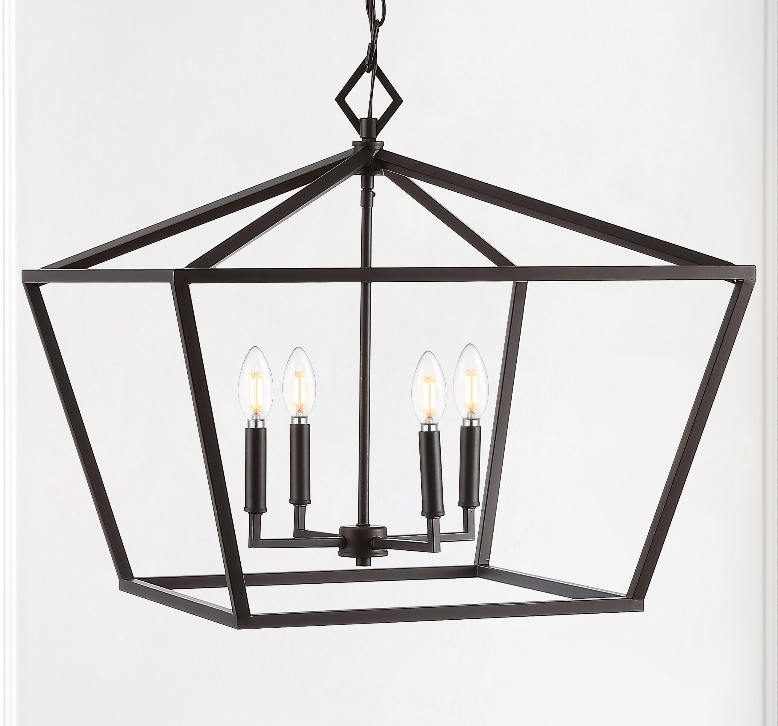 Gatsby 23" 4-Light Adjustable Iron Rustic Glam LED Pendant, Oil Rubbed Bronze
